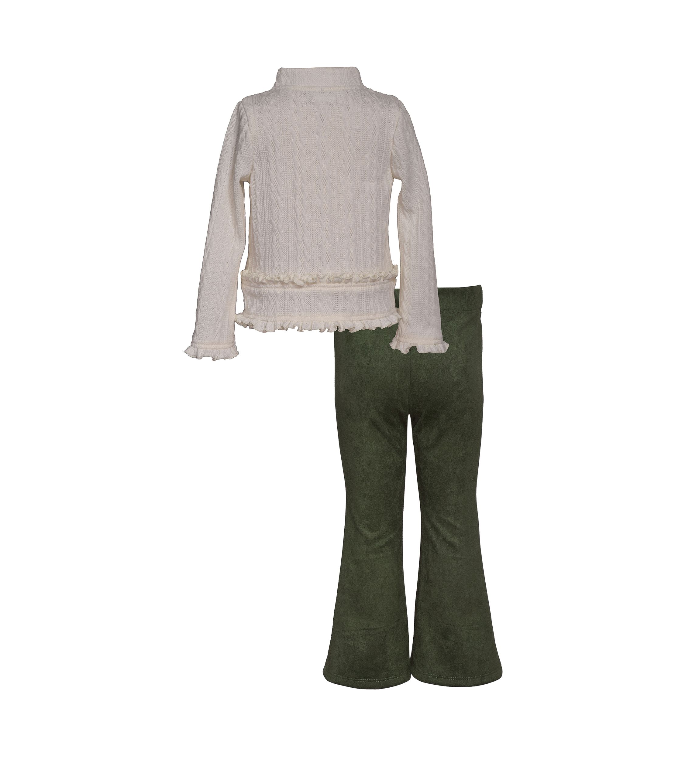 Toddler Girls Long Sleeve Side Button Top and Flared Pants Set