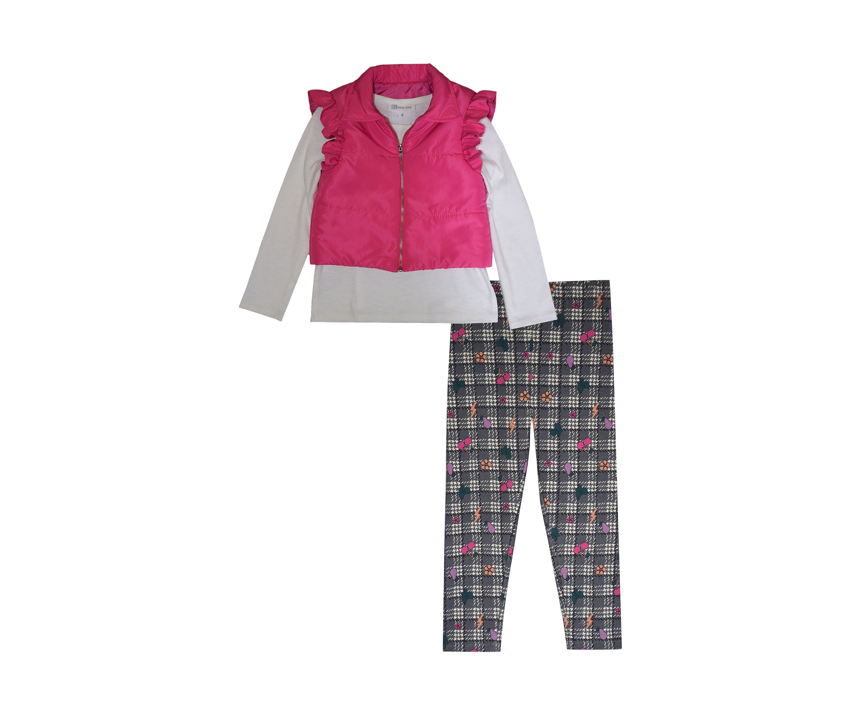 Toddler Girls Puffy Vest Set 