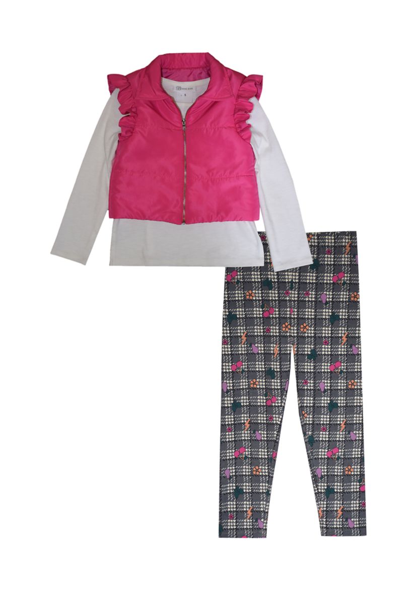 Toddler Girls Puffy Vest Set 