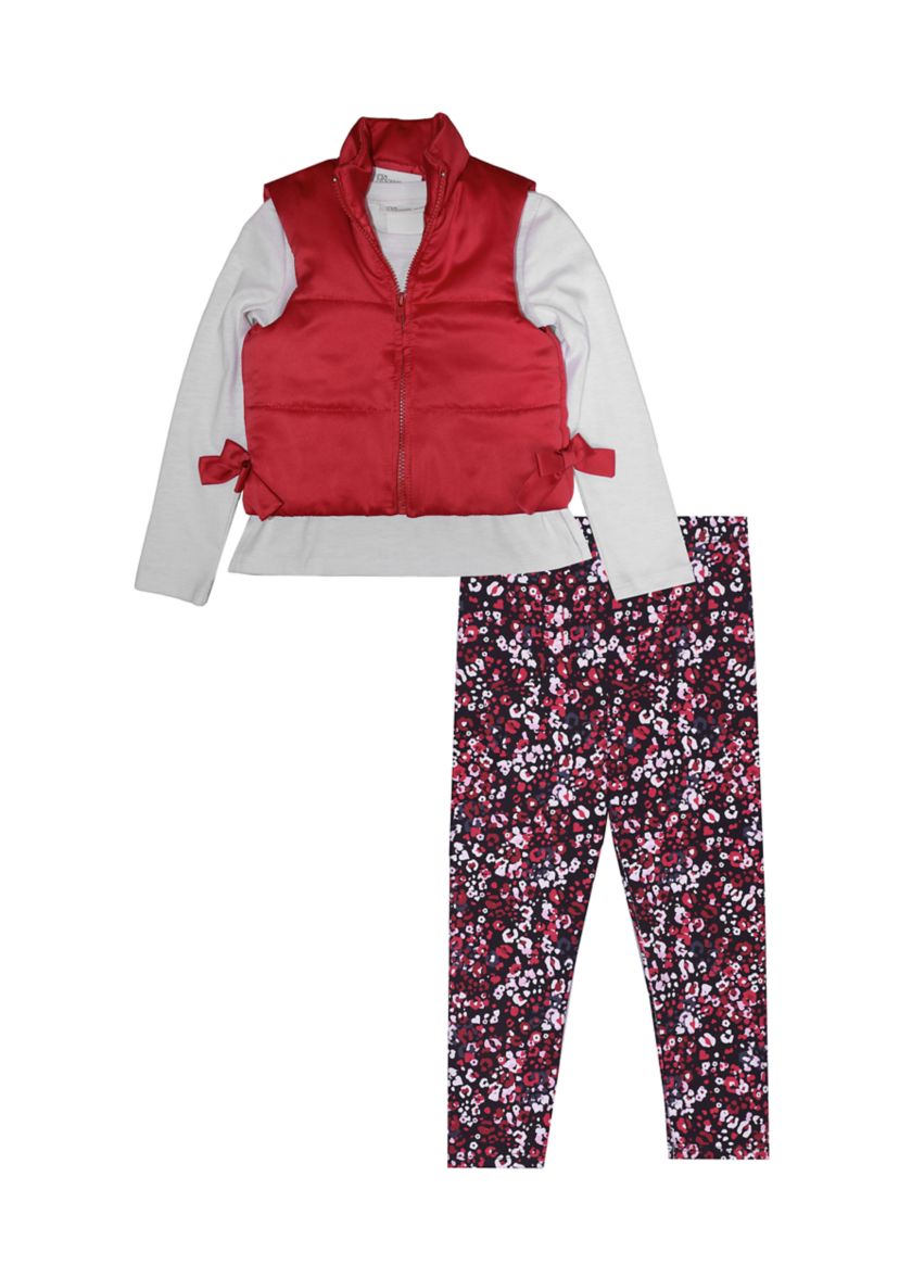  Toddler Girls Puffy Vest Set 