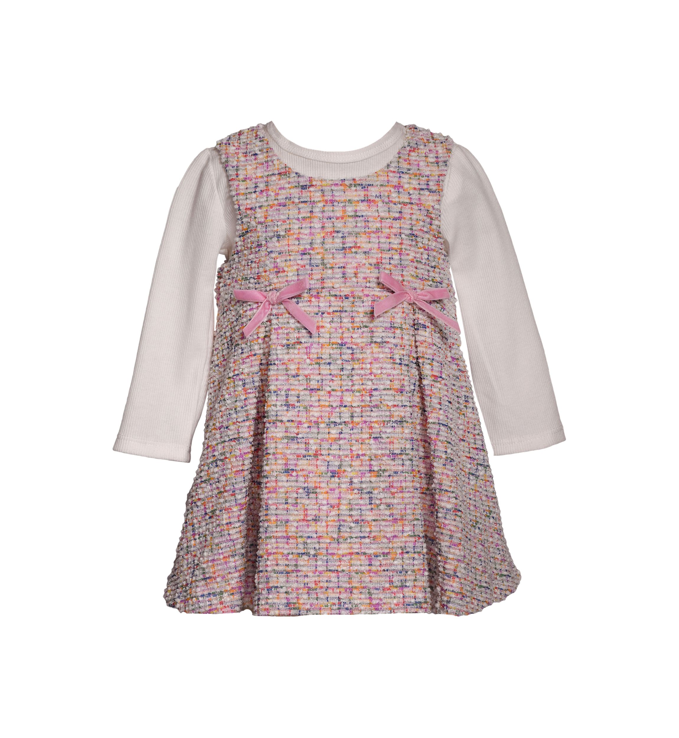Toddler Girls Bouclé Jumper Dress Set