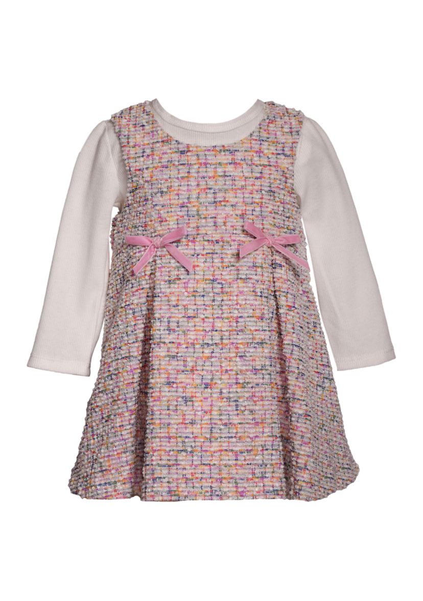 Toddler Girls Bouclé Jumper Dress Set