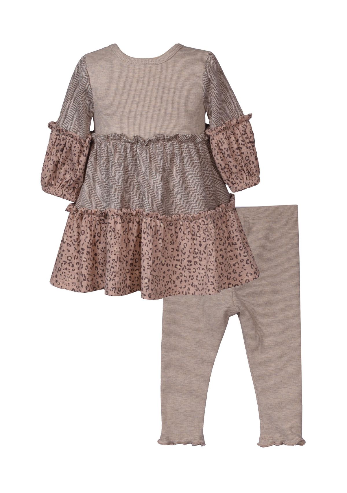 Toddler Girls Long Sleeve Tiered Top and Leggings Set