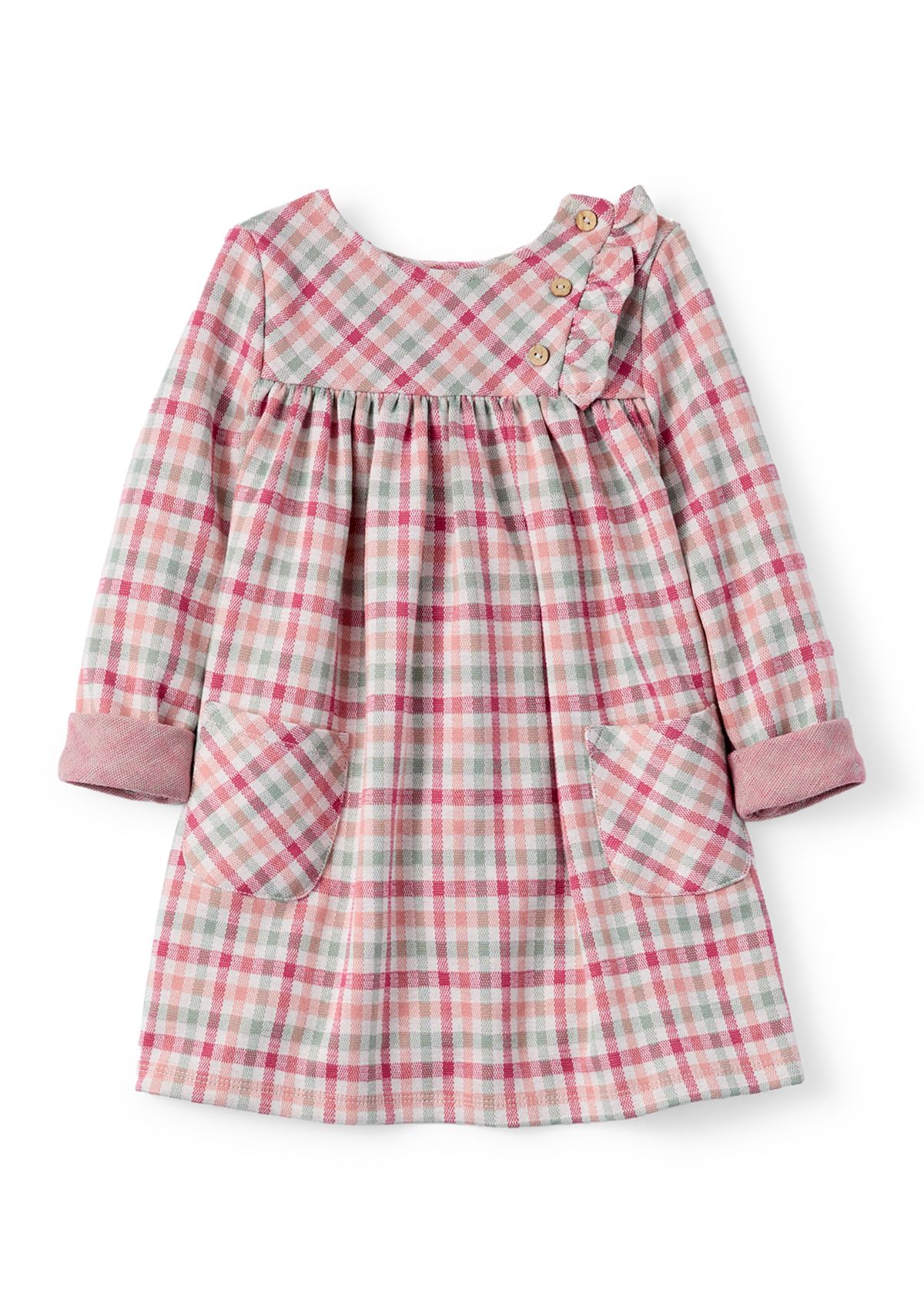Toddler Girls Long Sleeve Plaid Dress