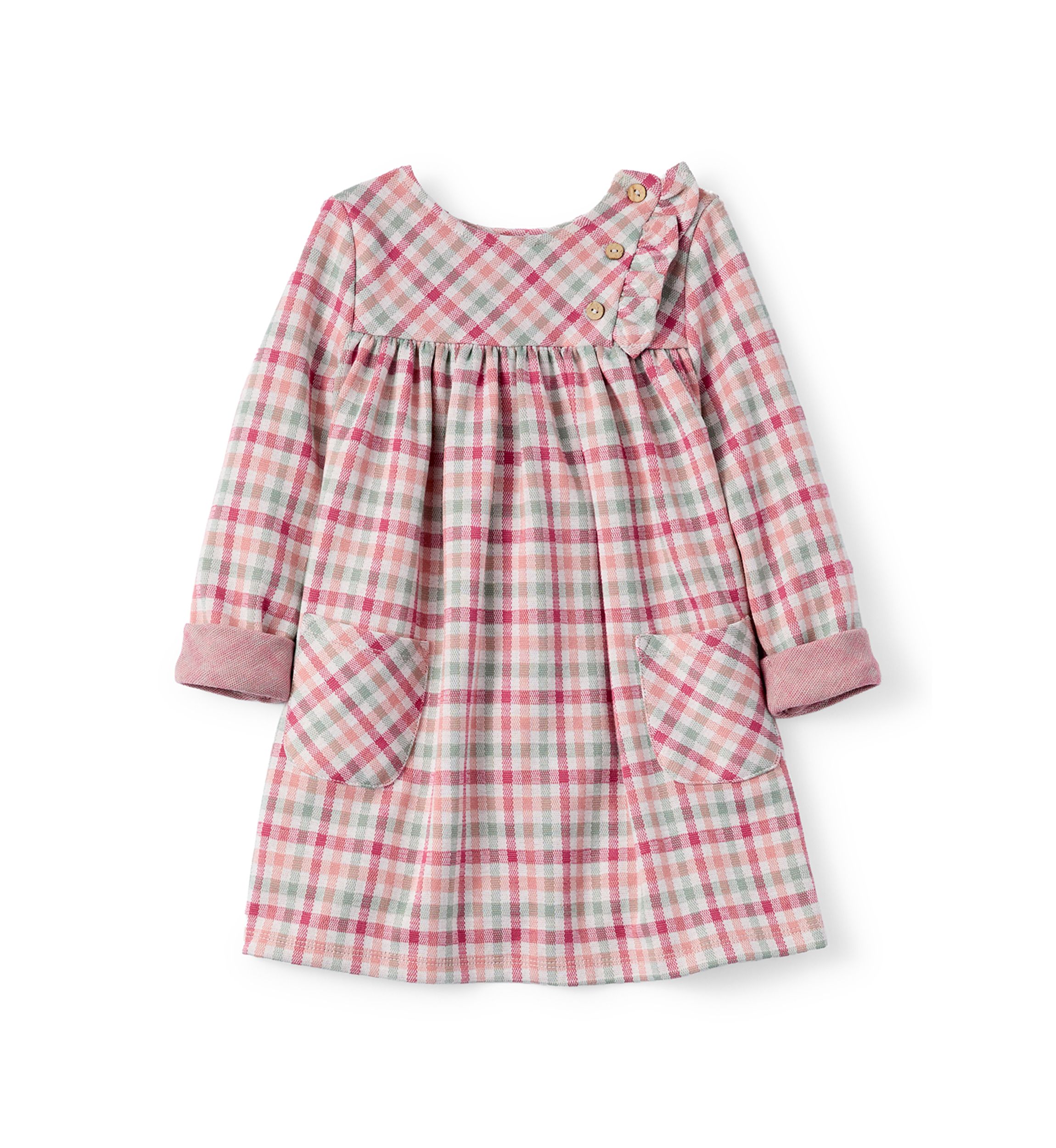 Toddler Girls Long Sleeve Plaid Dress