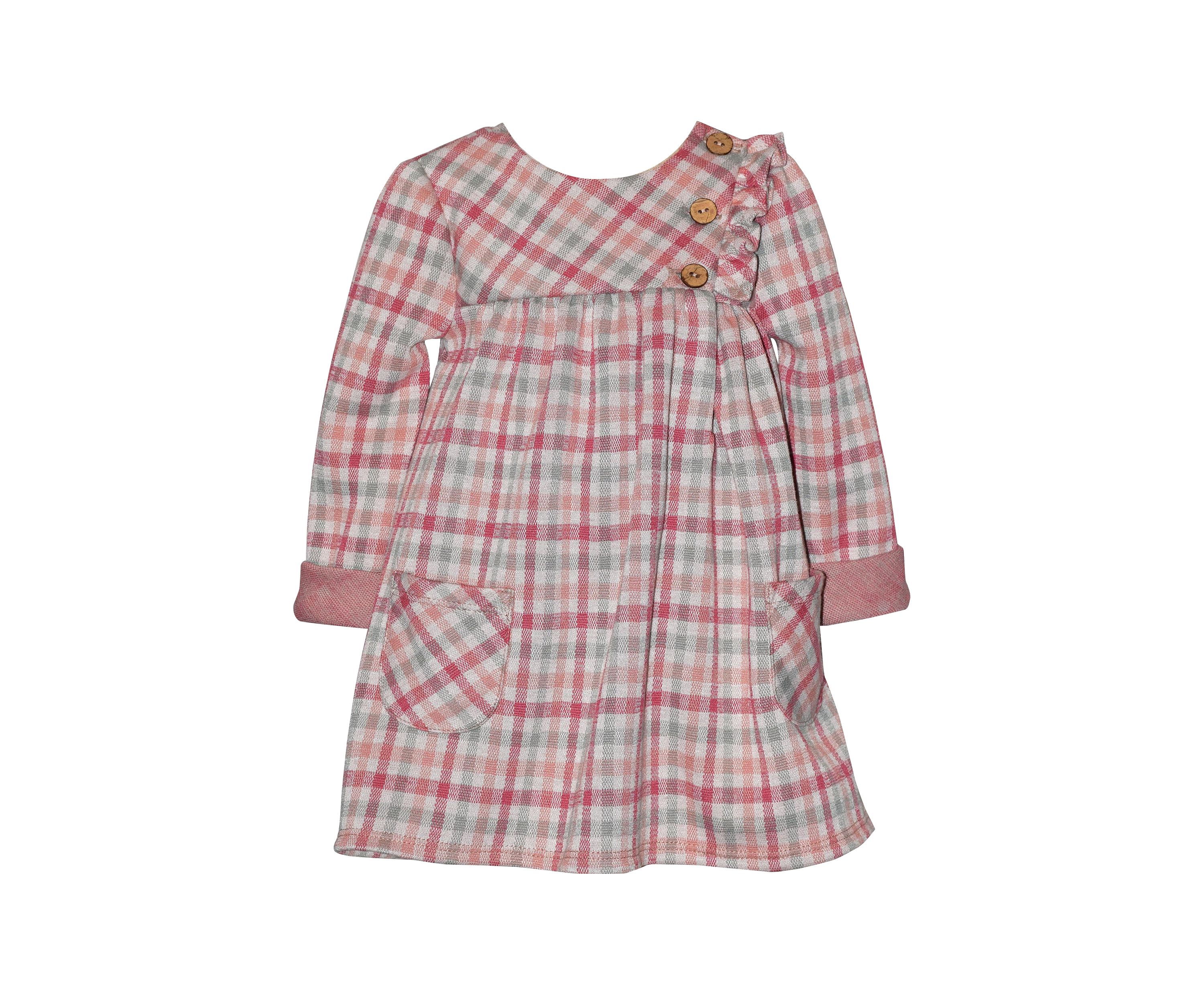 Toddler Girls Long Sleeve Plaid Dress