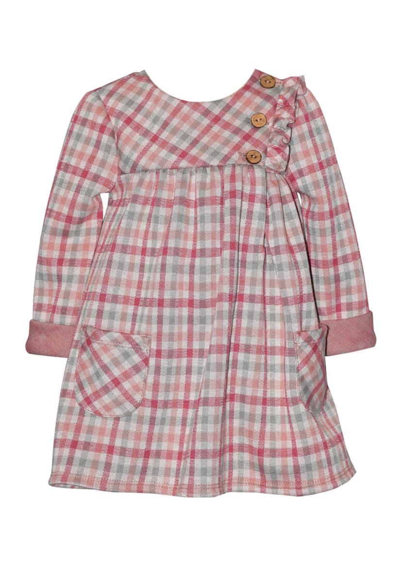 Toddler Girls Long Sleeve Plaid Dress