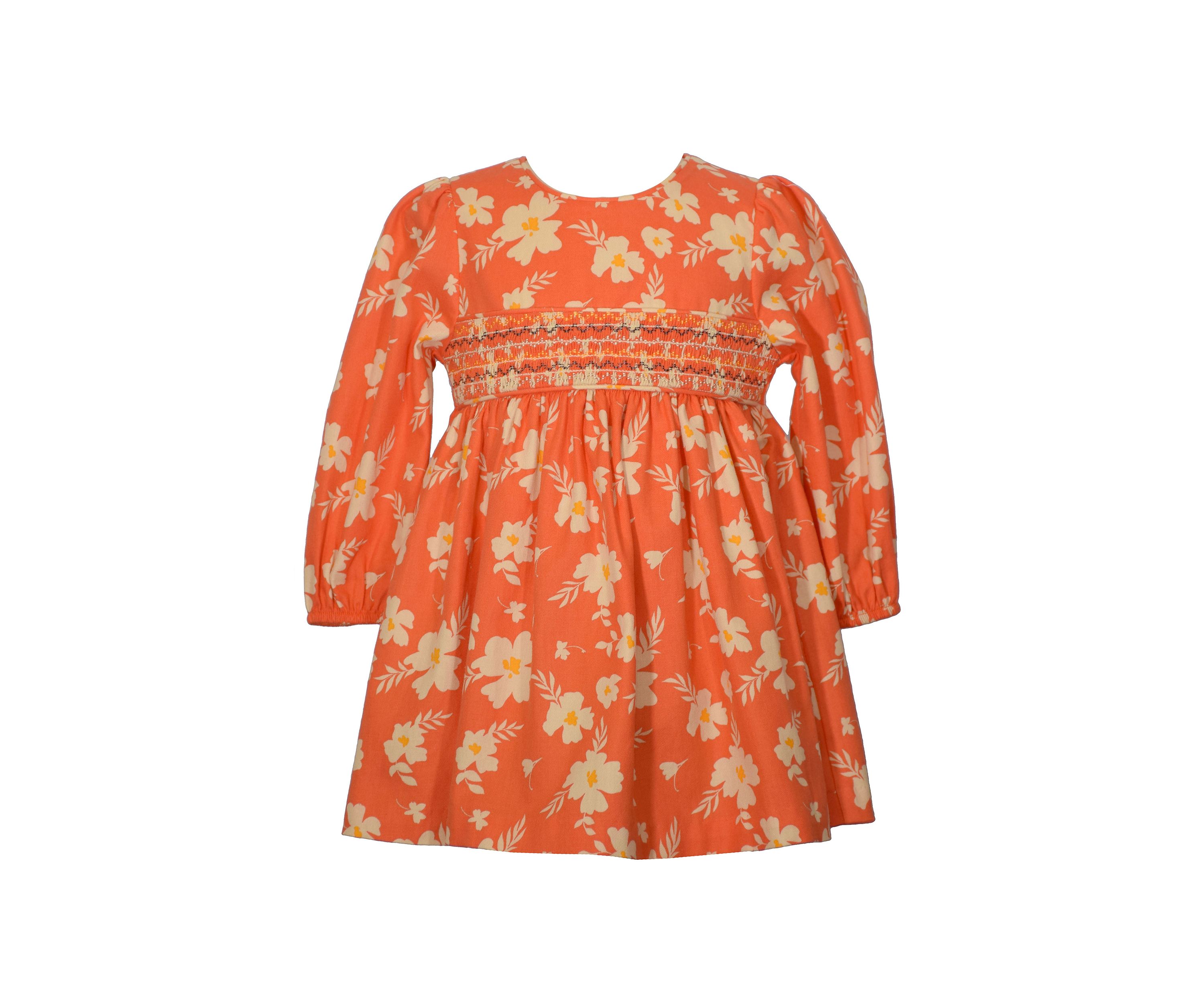 Baby Girls Long Sleeve Floral Smocked Dress