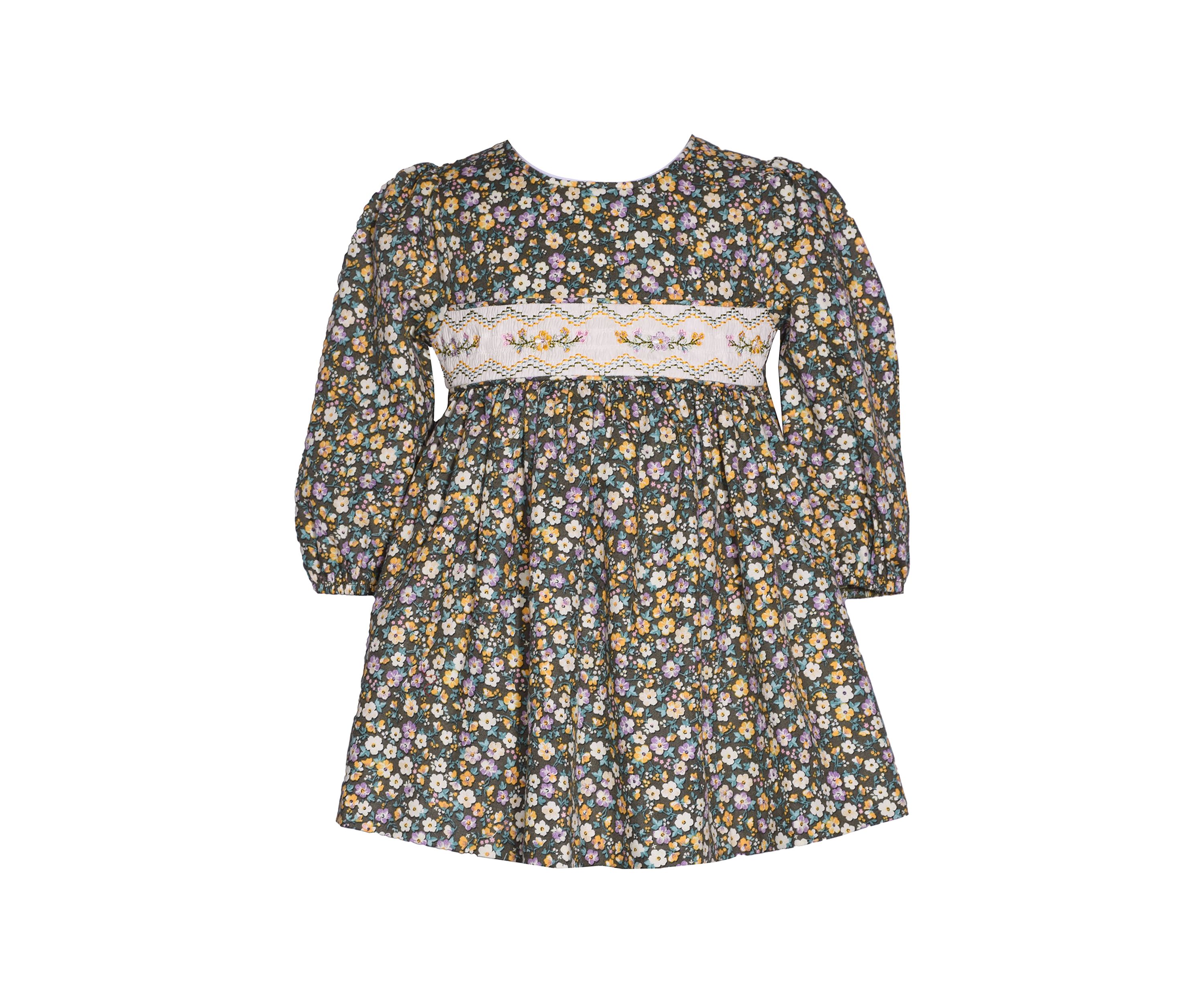 Baby Girls Floral Printed Twill Dress