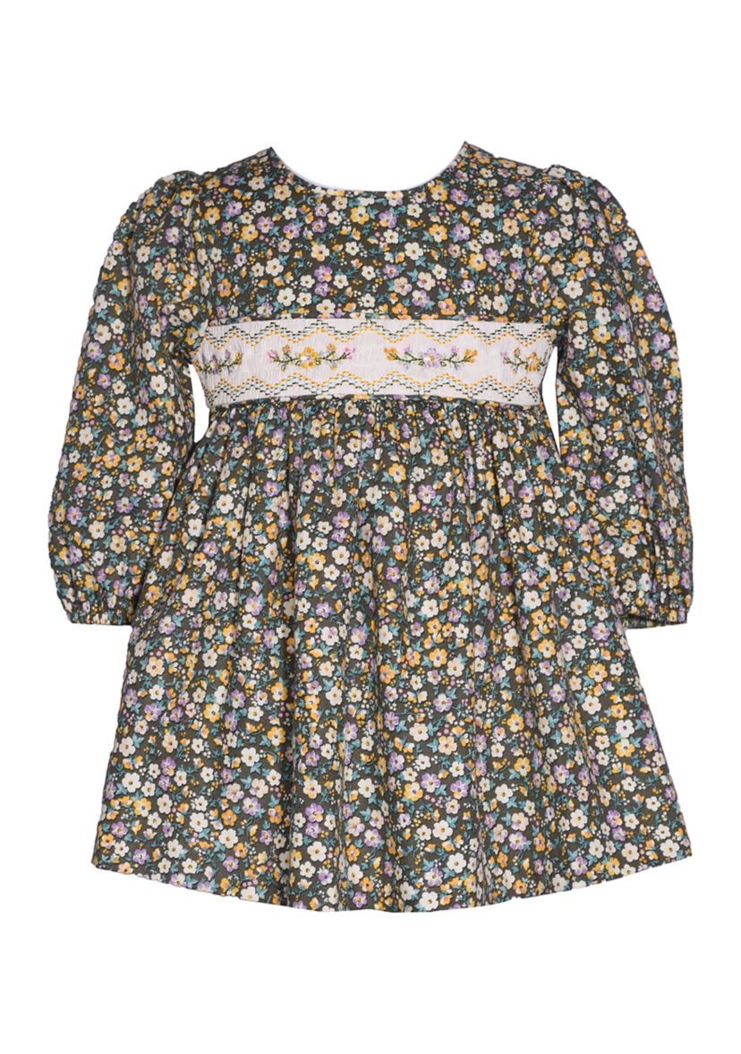 Baby Girls Floral Printed Twill Dress
