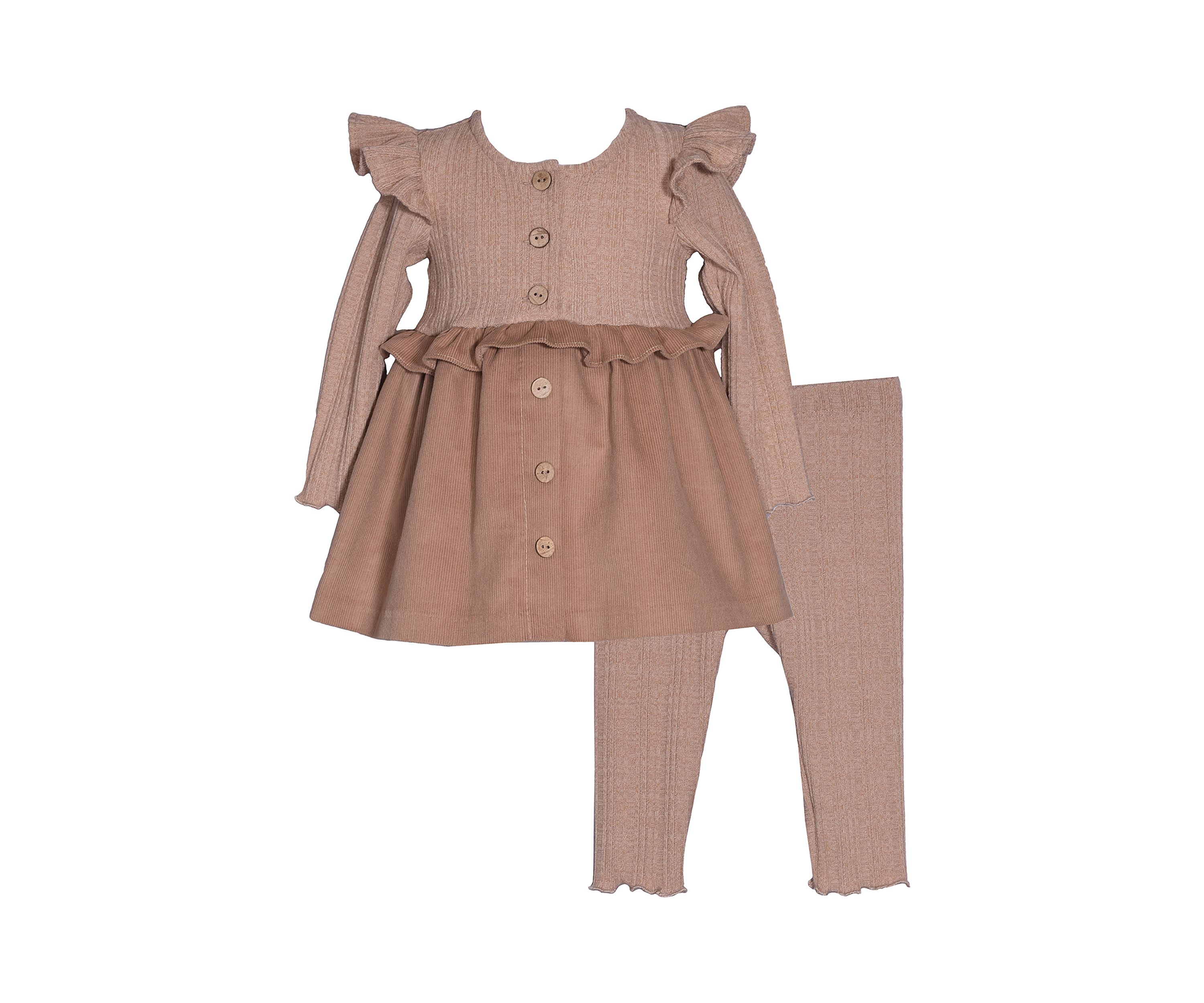 Toddler Girls Ribbed Knit Leggings Set