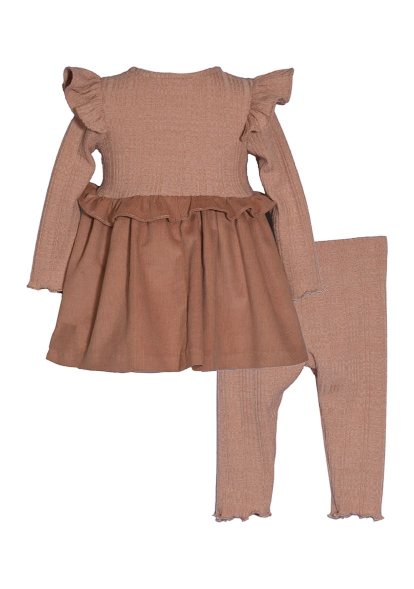 Toddler Girls Ribbed Knit Leggings Set