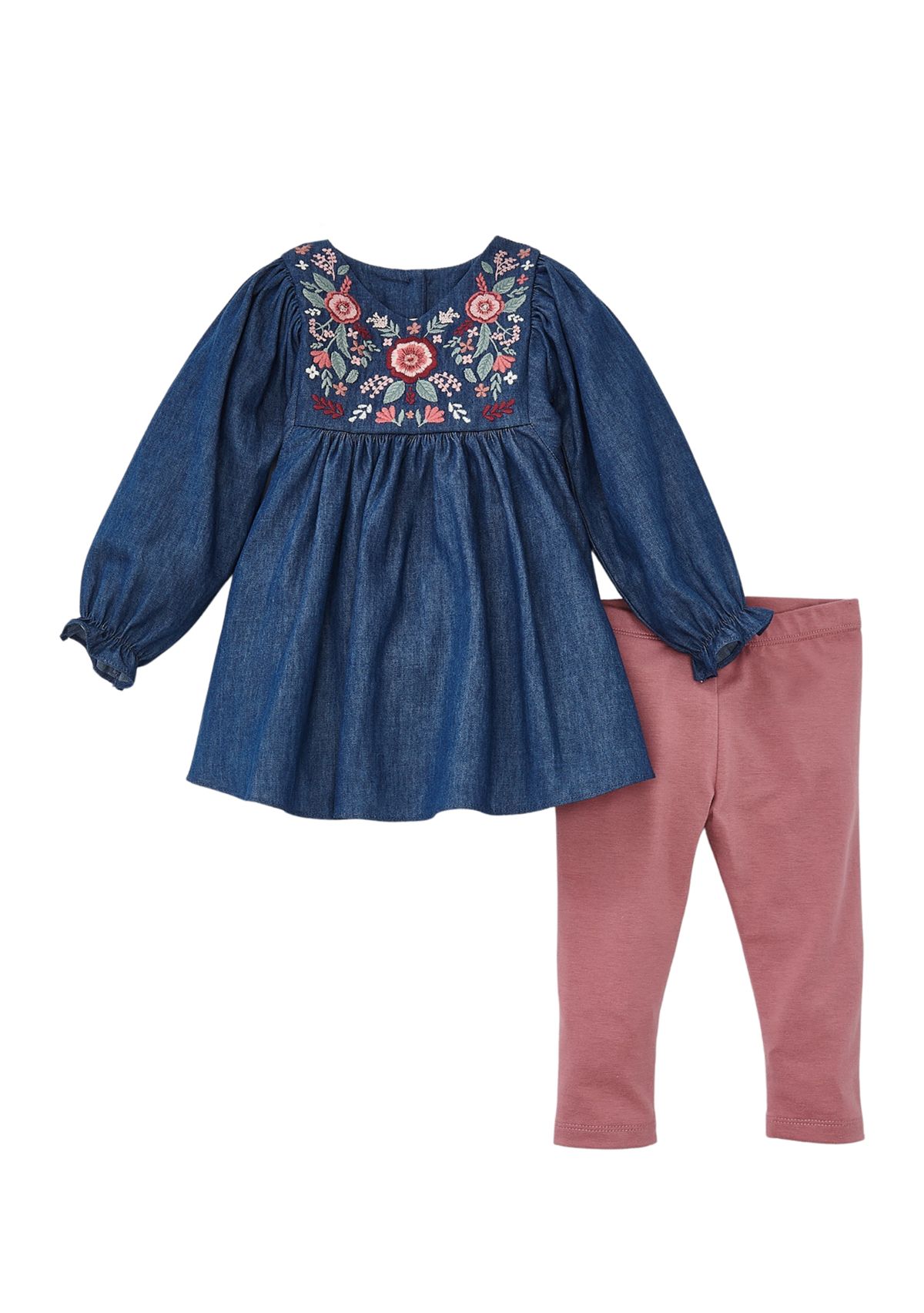 Baby Girls Embroidered Top and Leggings Set