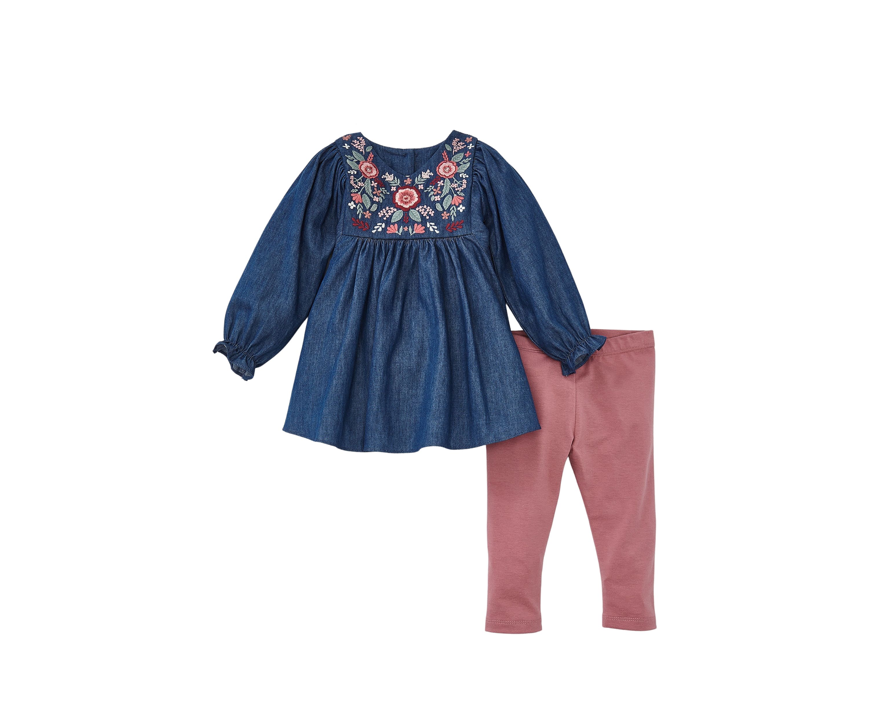 Baby Girls Embroidered Top and Leggings Set