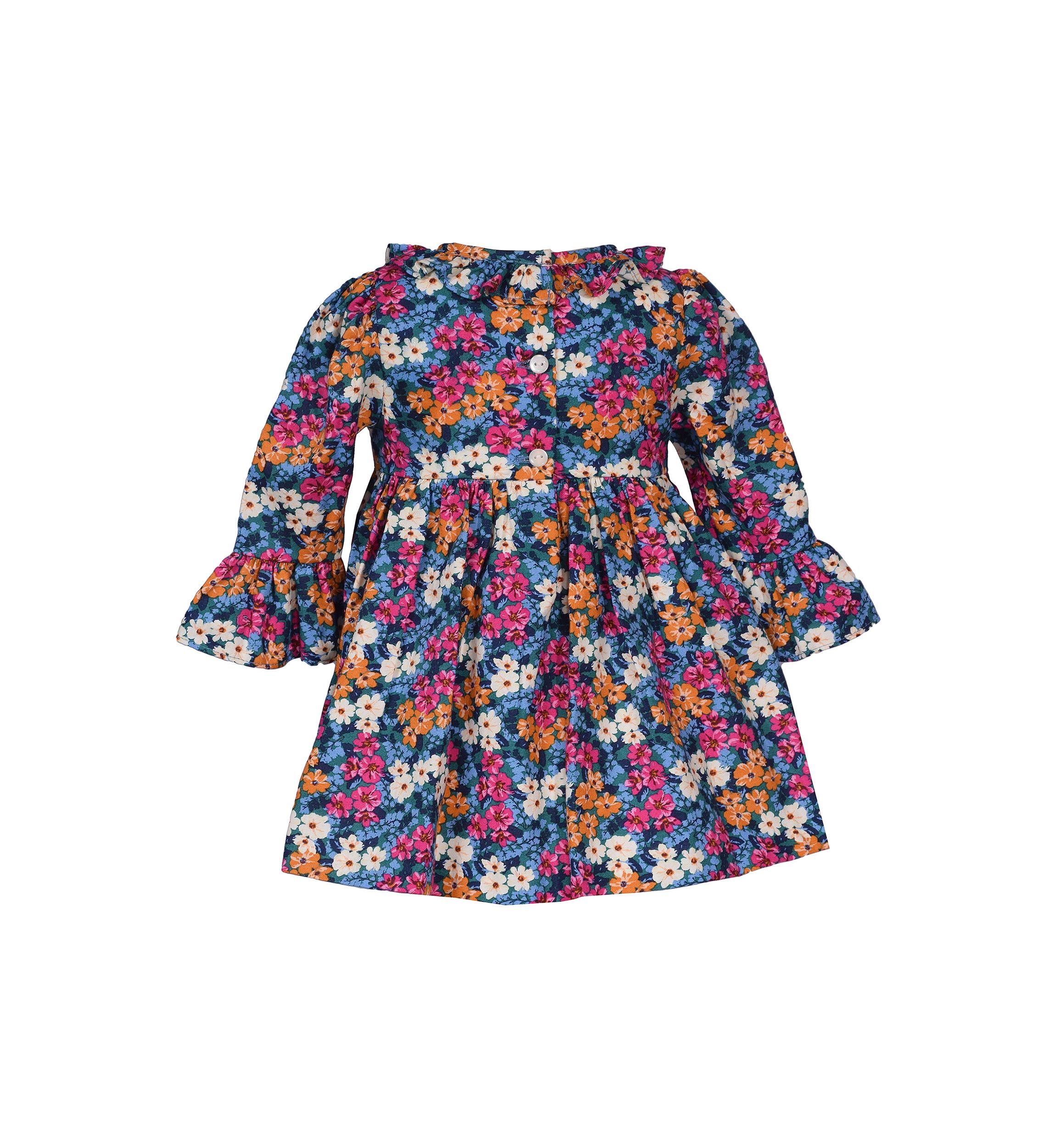 Toddler Girls Floral Printed Smocked Dress