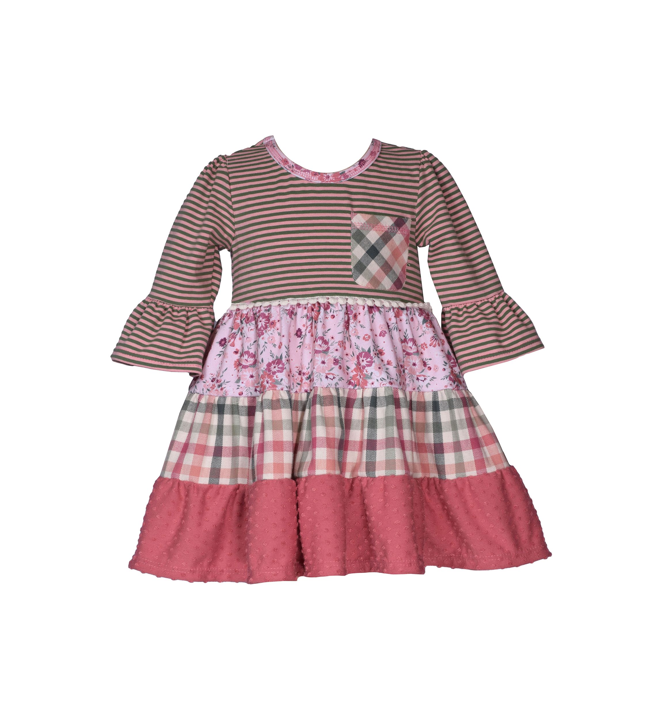 Baby Girls Printed Bell Sleeve Dress