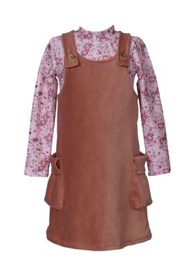 Bonnie Jean Baby Girls Jumper Dress with Printed Top, 6 - 9 Months