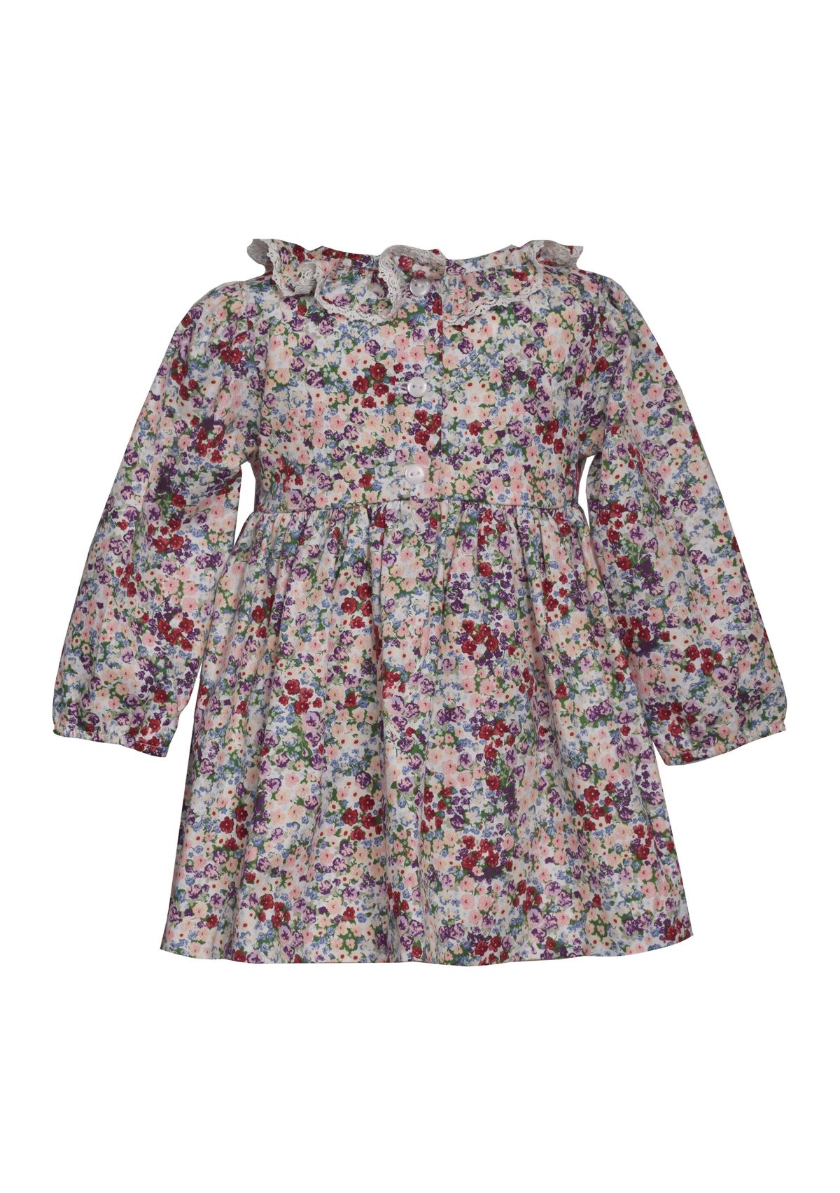 Baby Girls Ruffle Floral Printed Smocked Dress