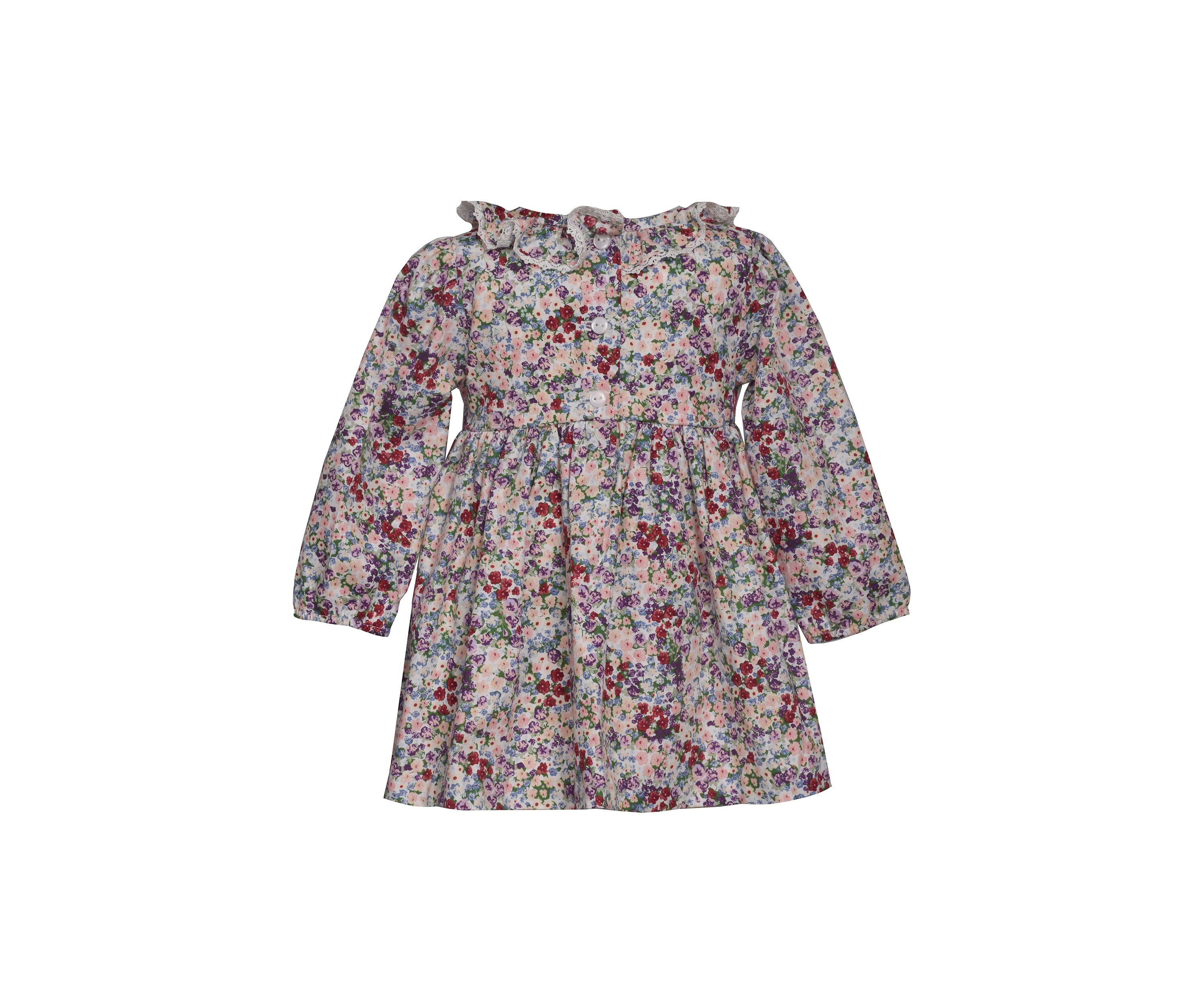 Baby Girls Ruffle Floral Printed Smocked Dress