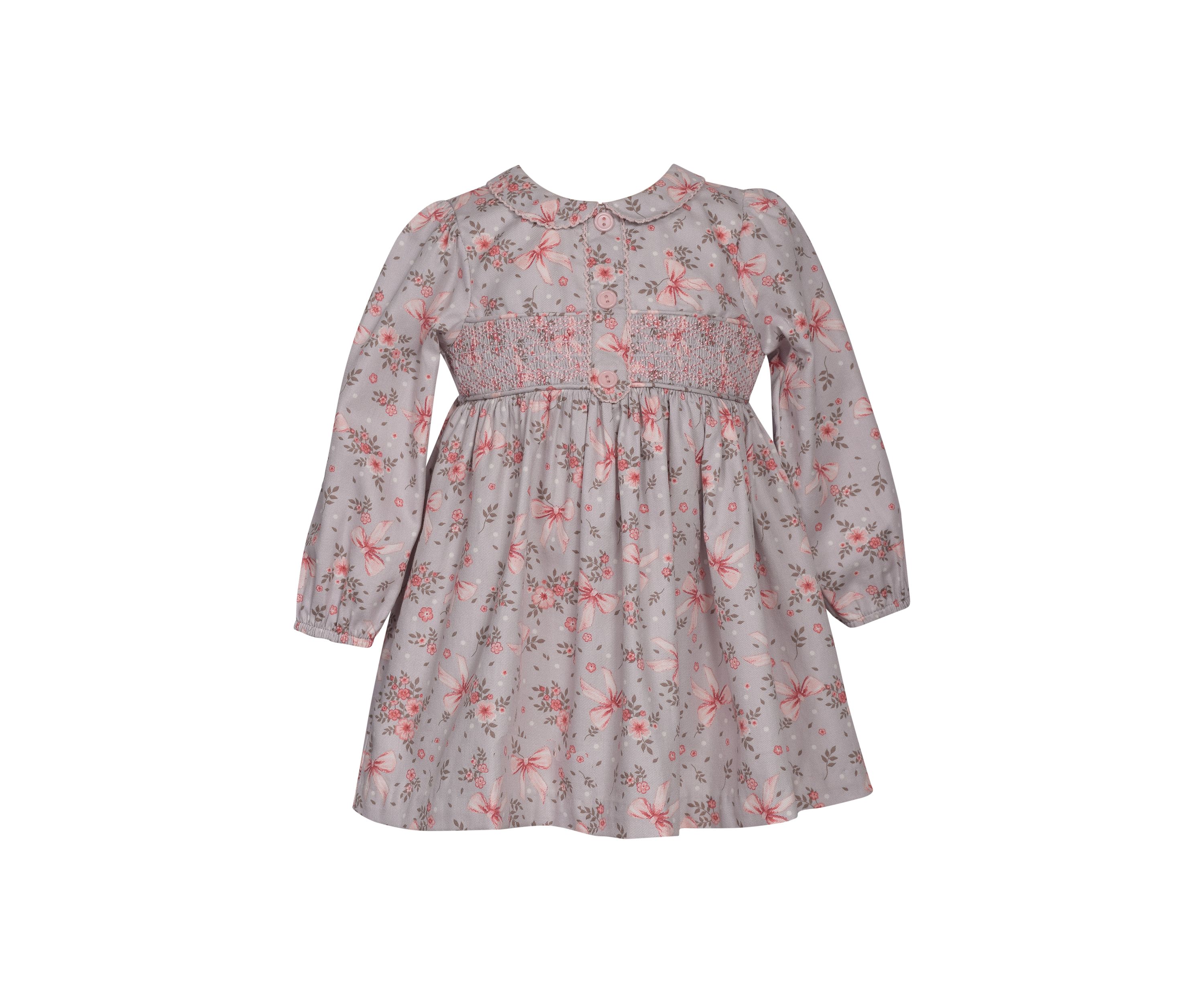 Baby Girls Long Sleeve Floral Smocked Dress