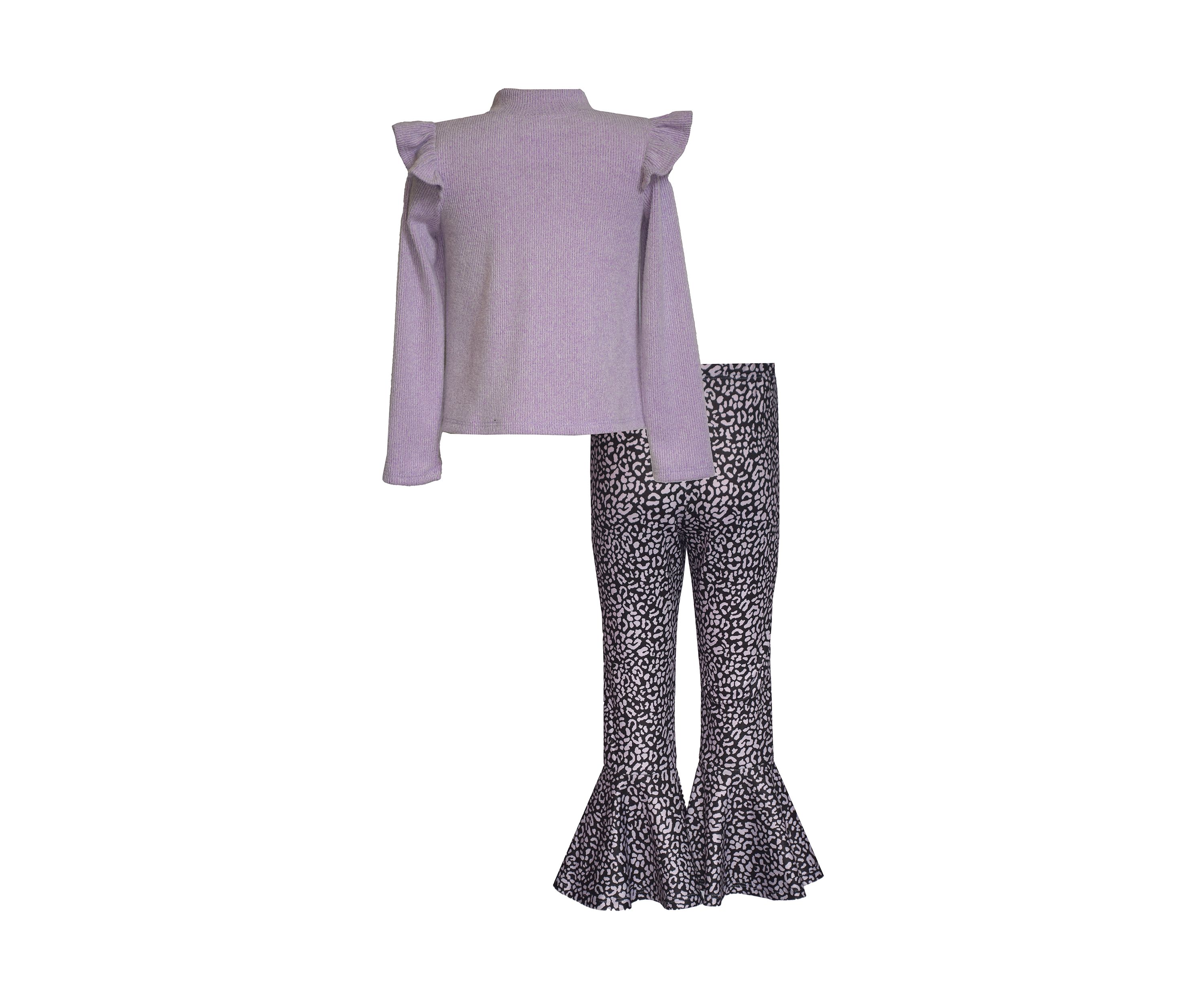 Baby Girls Mock Neck Sweater and Printed Leggings Set