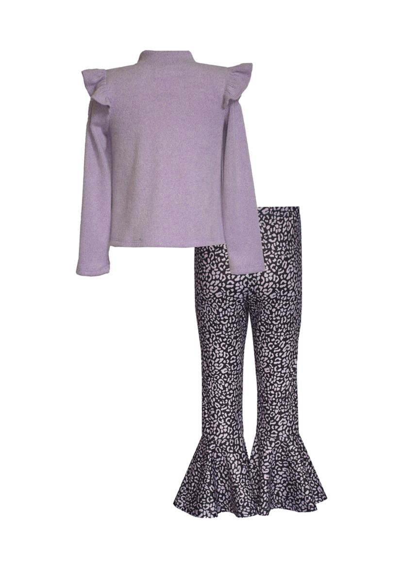 Baby Girls Mock Neck Sweater and Printed Leggings Set