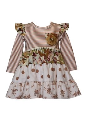 Bonnie Jean Baby Girls Mixed Media Tiered Dress