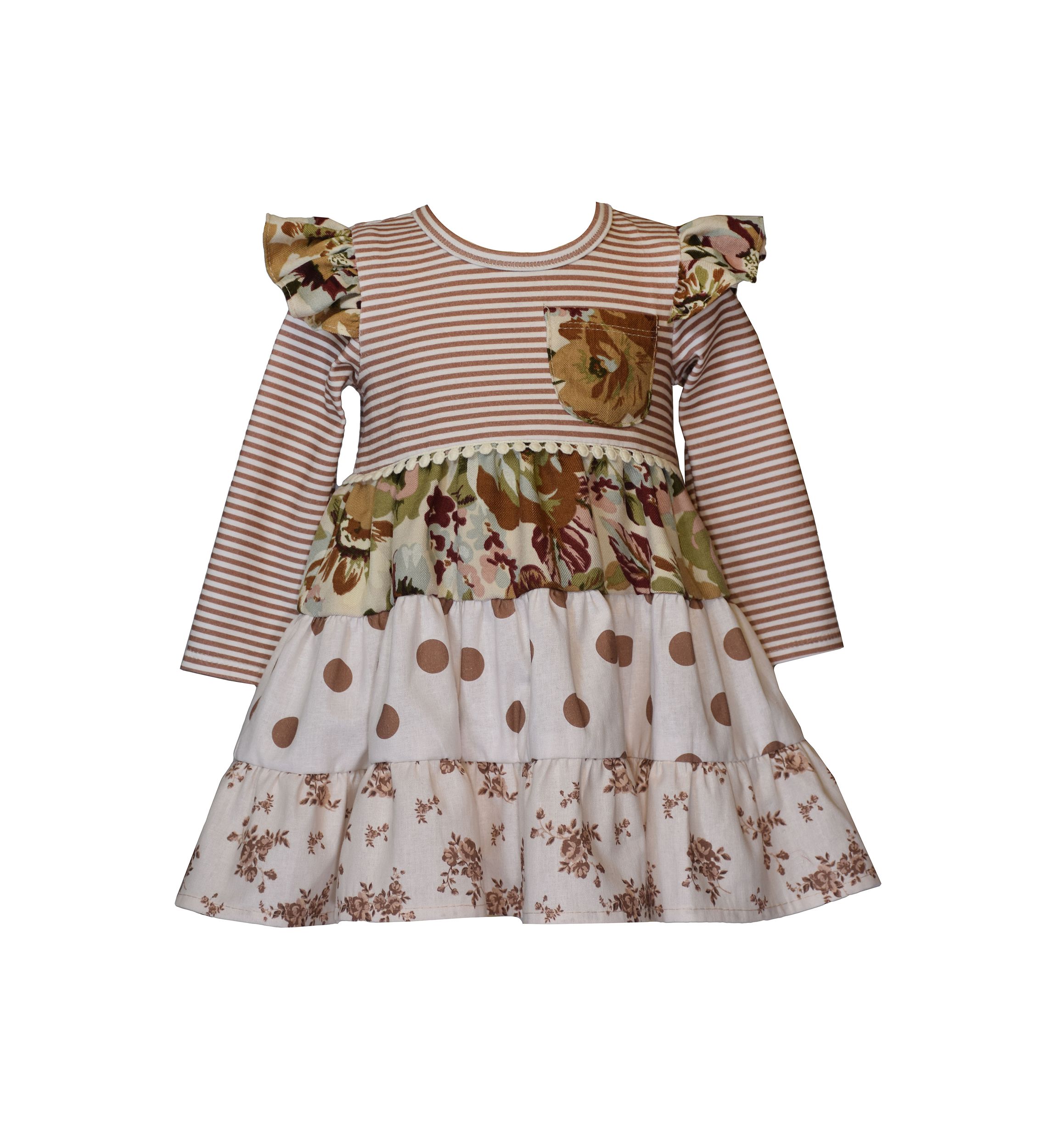 Baby Girls Mixed Media Tiered Dress