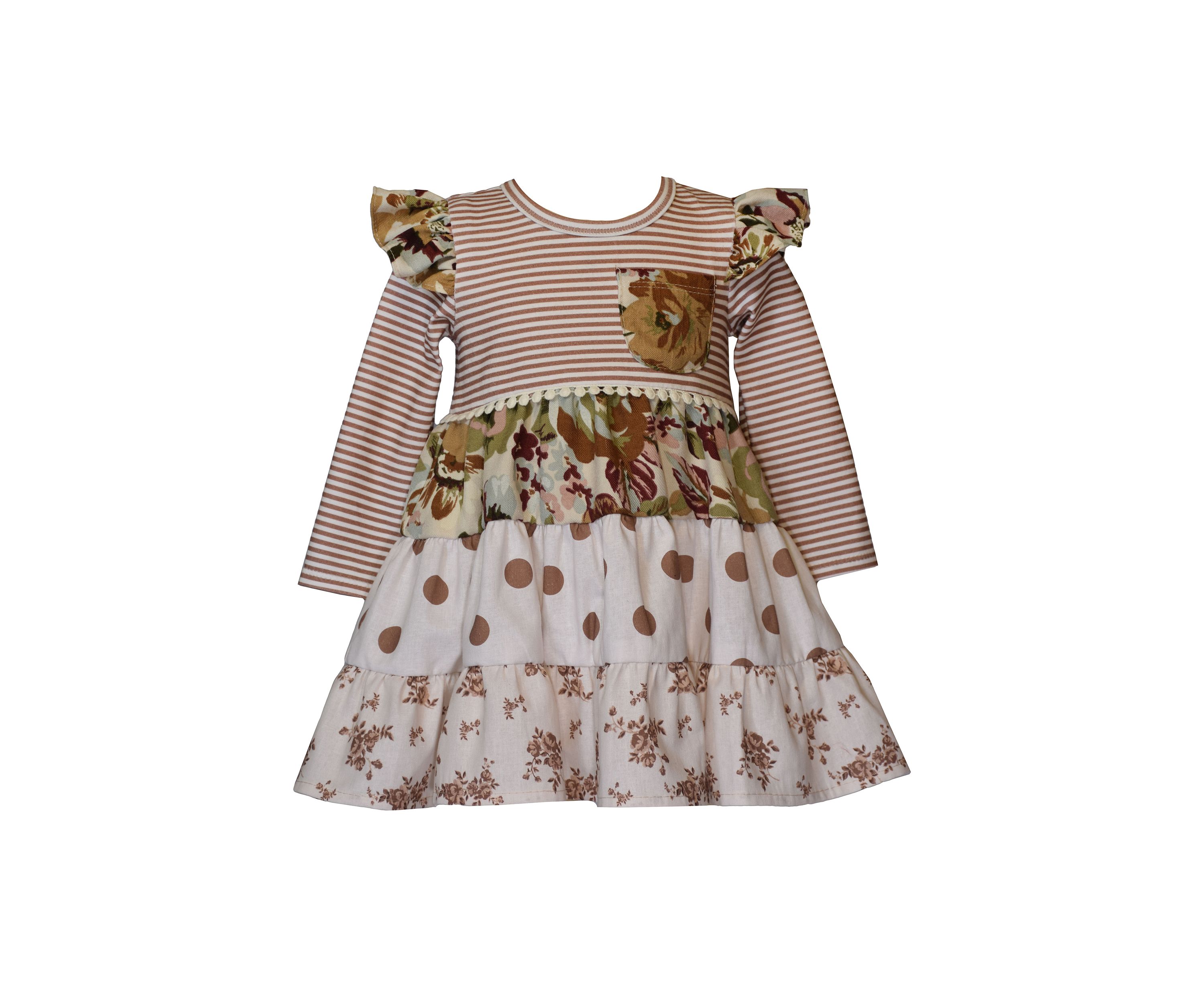 Baby Girls Mixed Media Tiered Dress