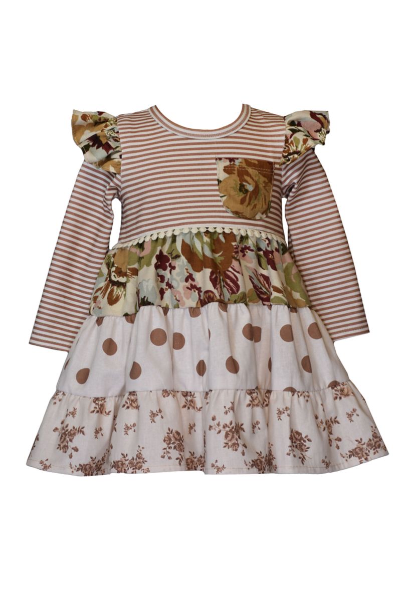 Baby Girls Mixed Media Tiered Dress