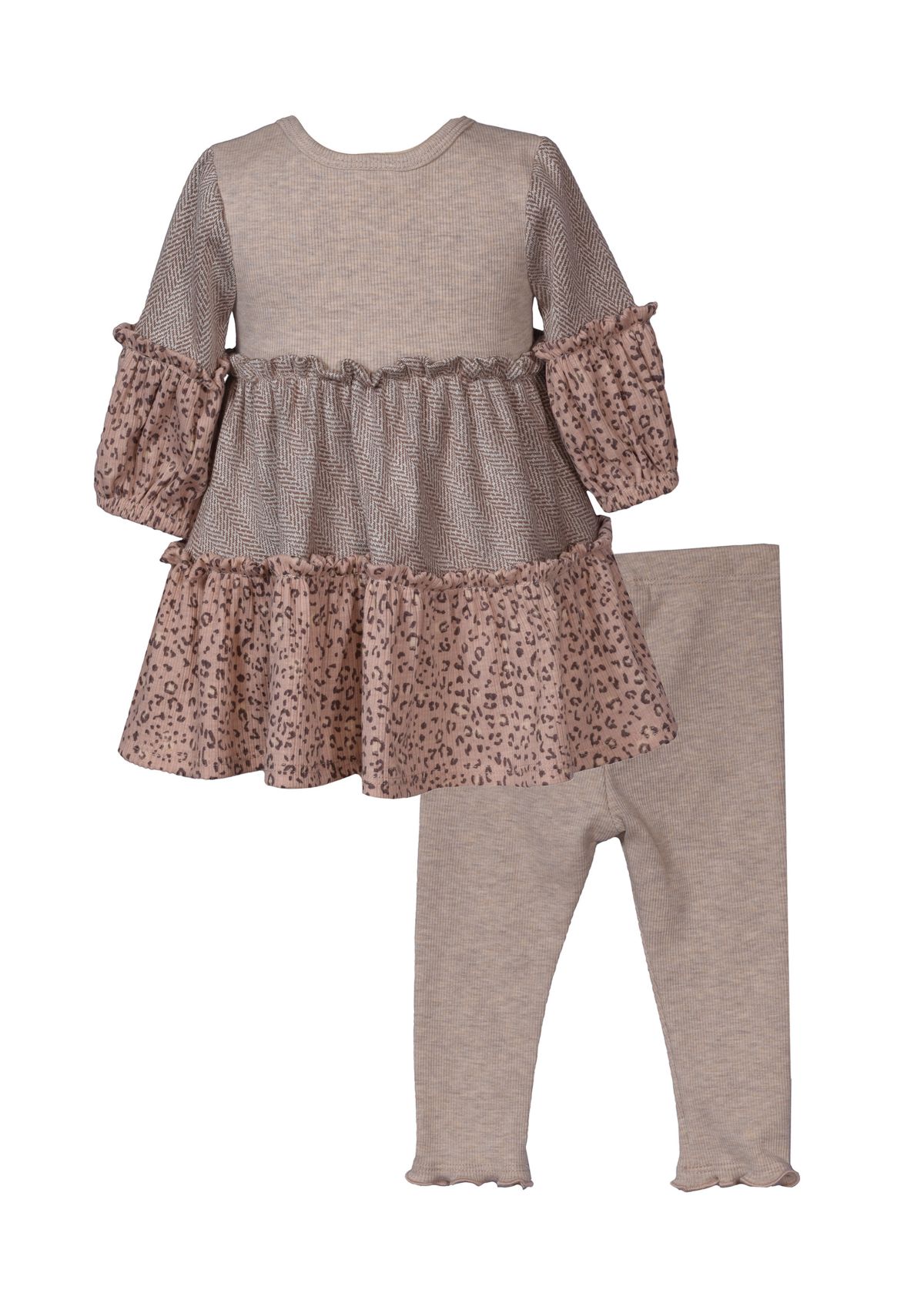Baby Girls Tiered Printed Top and Leggings Set