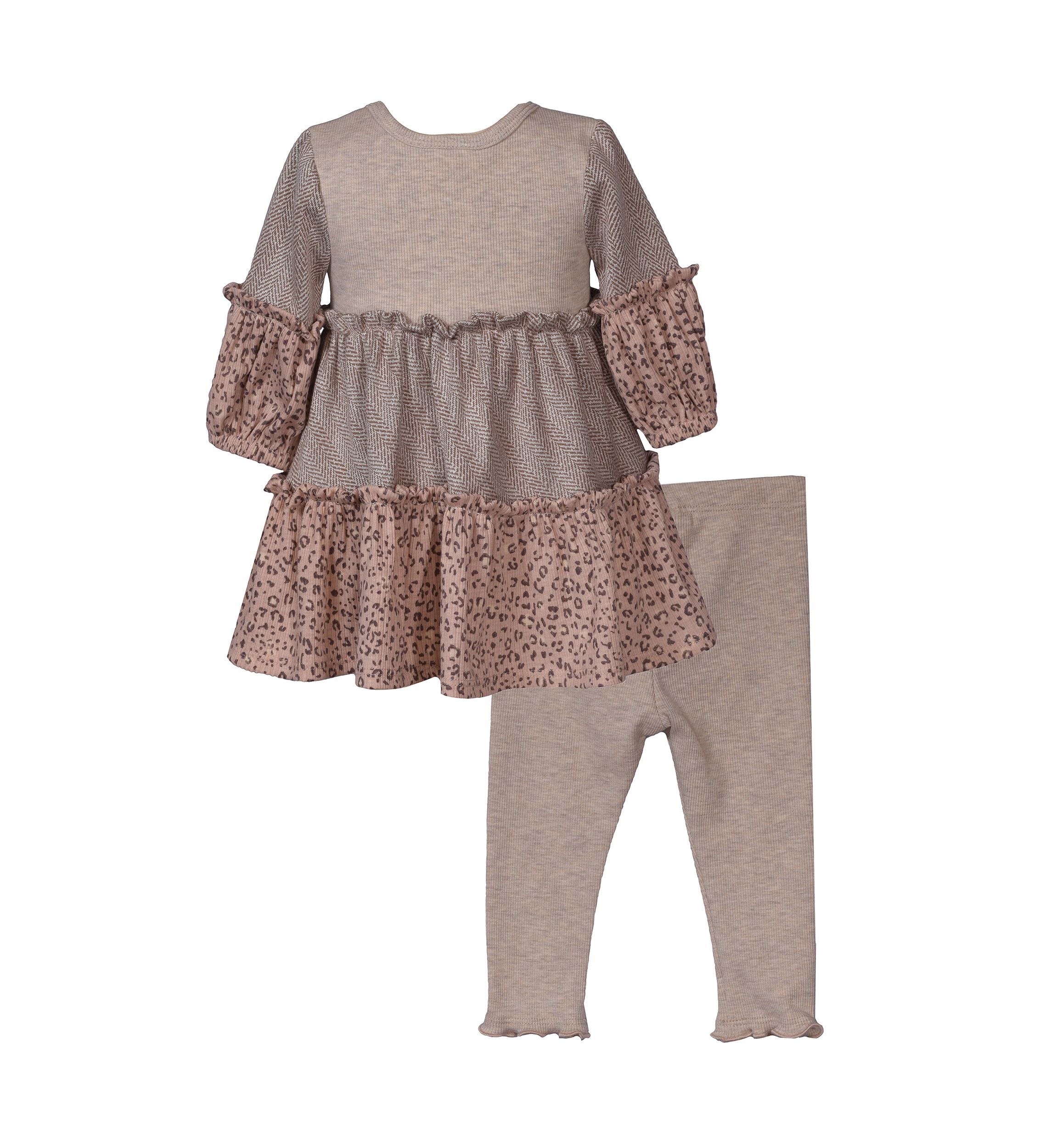 Baby Girls Tiered Printed Top and Leggings Set