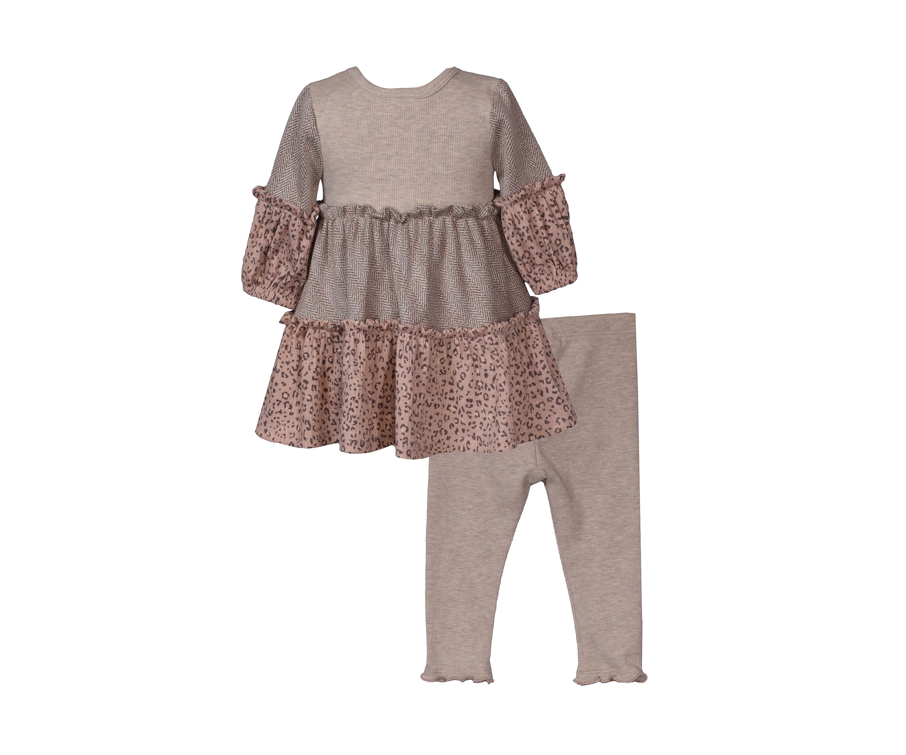 Baby Girls Tiered Printed Top and Leggings Set