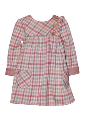 Bonnie Jean Baby Girls Long Sleeve Plaid Dress, 24 Months