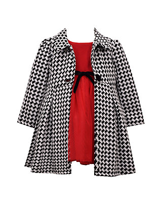 Bonnie Jean Baby-Girls Houndstooth Coat and Dress Set 