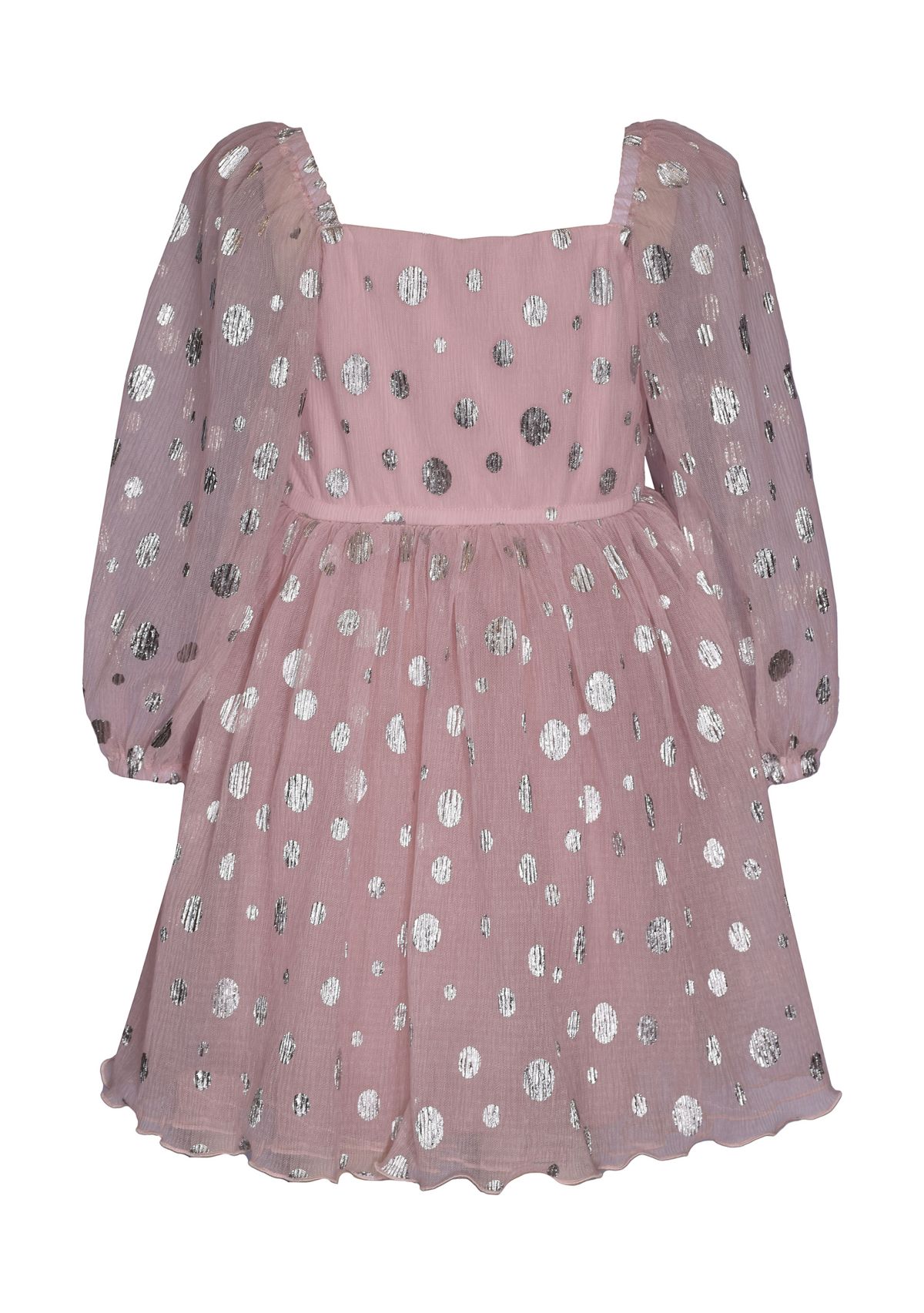 Toddler Girls Sheer Mesh Foil Dot Dress