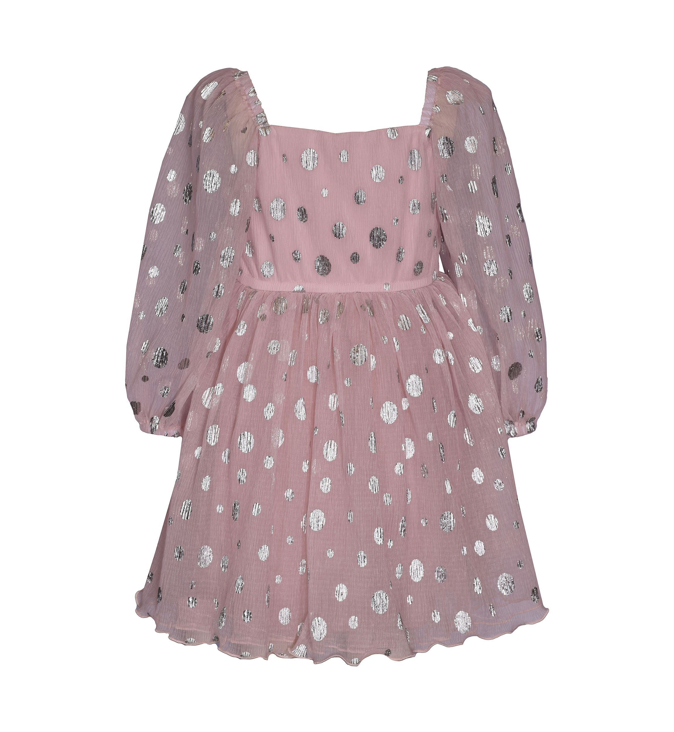 Toddler Girls Sheer Mesh Foil Dot Dress