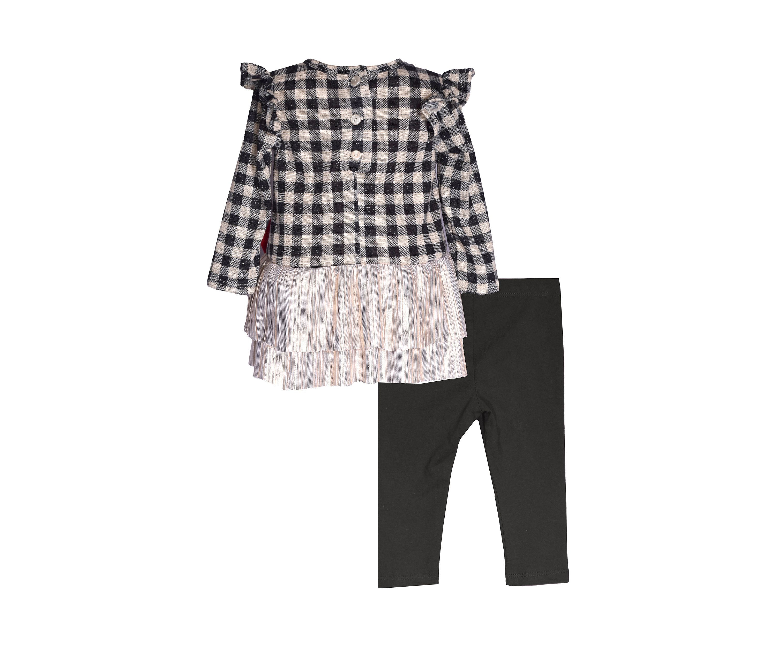 Toddler Girls Hacci Plaid Set