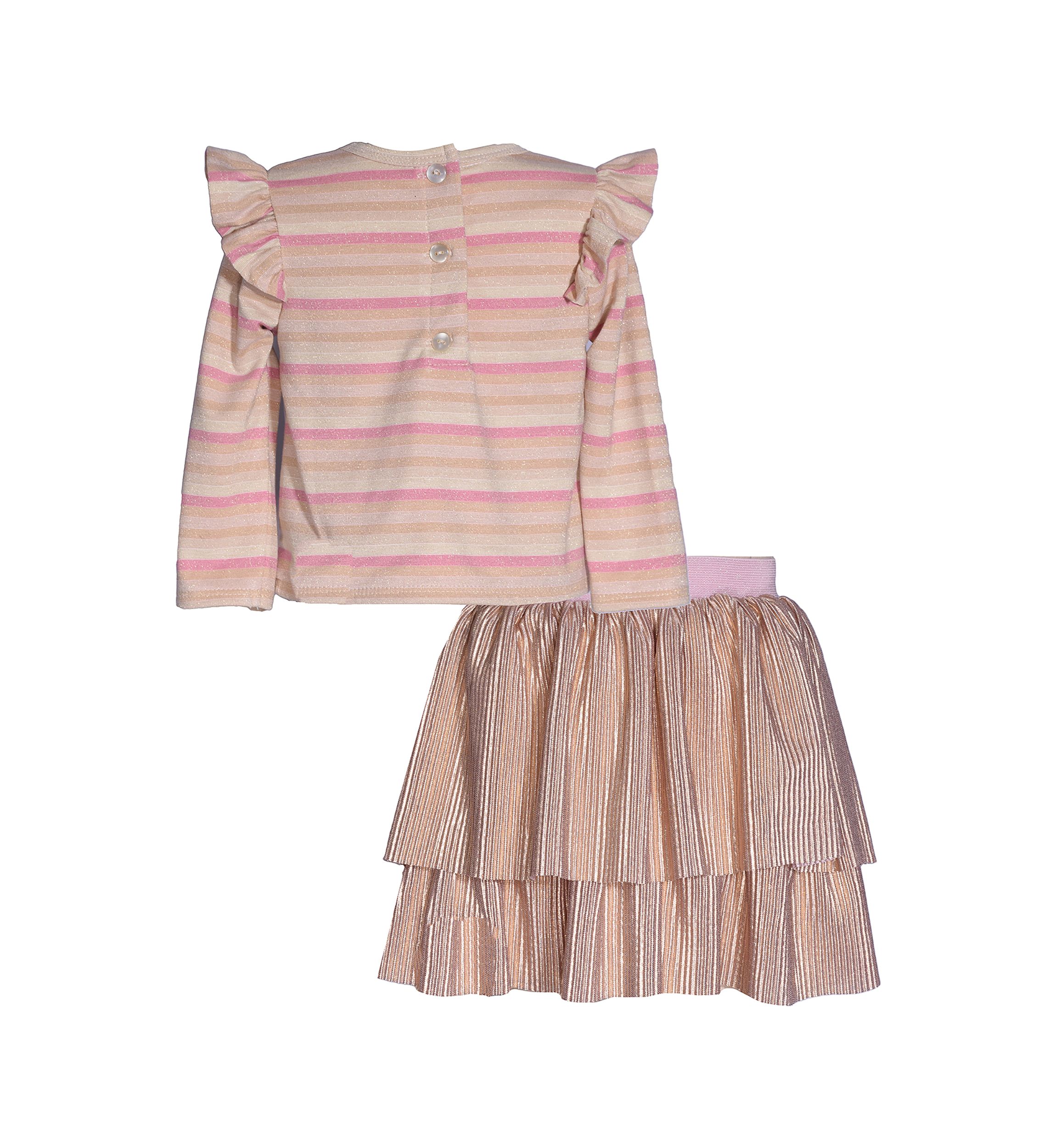 Toddler Girls Stripe Top and Sequin Skirt Set
