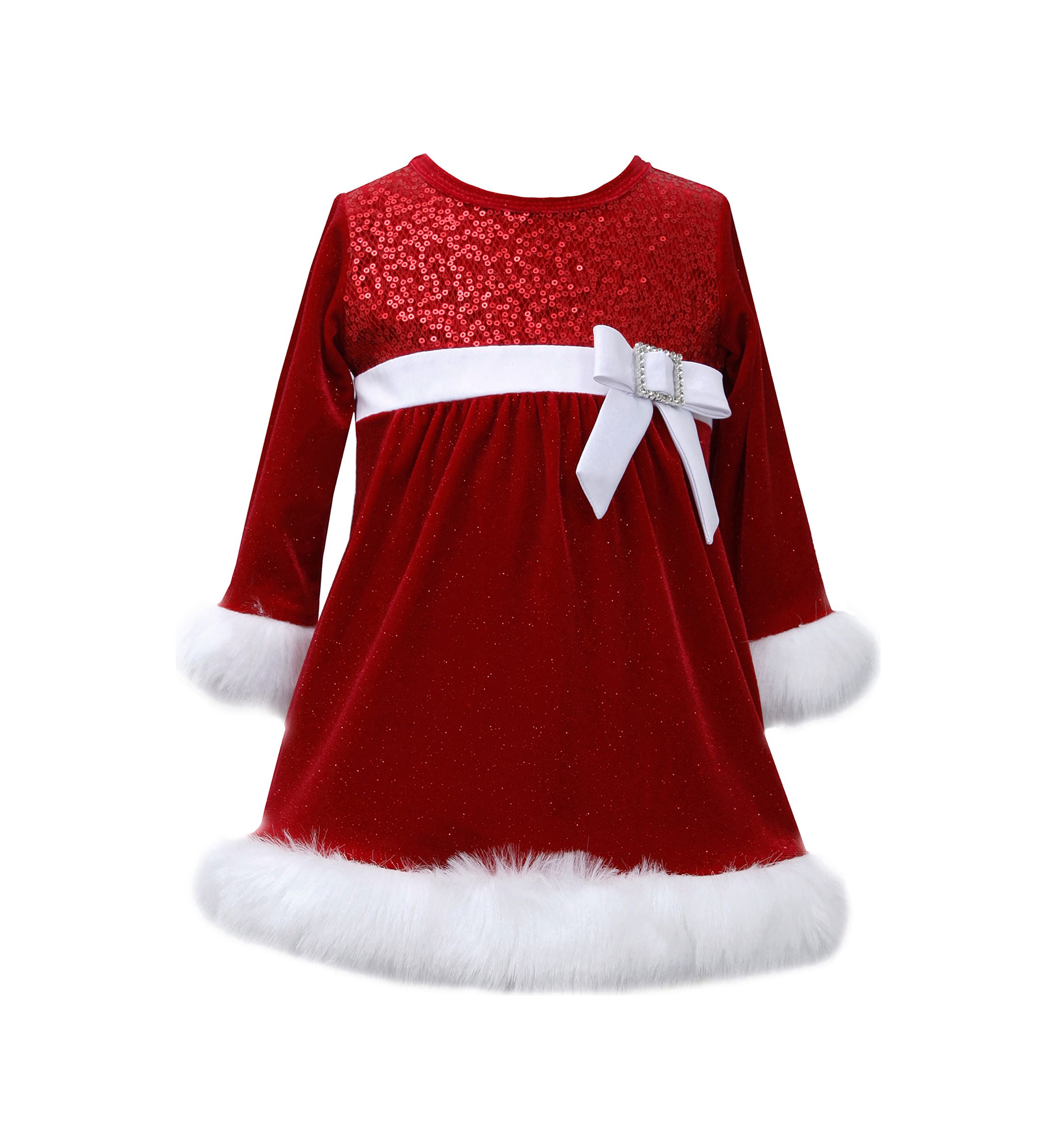 Toddler Girls Stretch Santa Sequin Dress