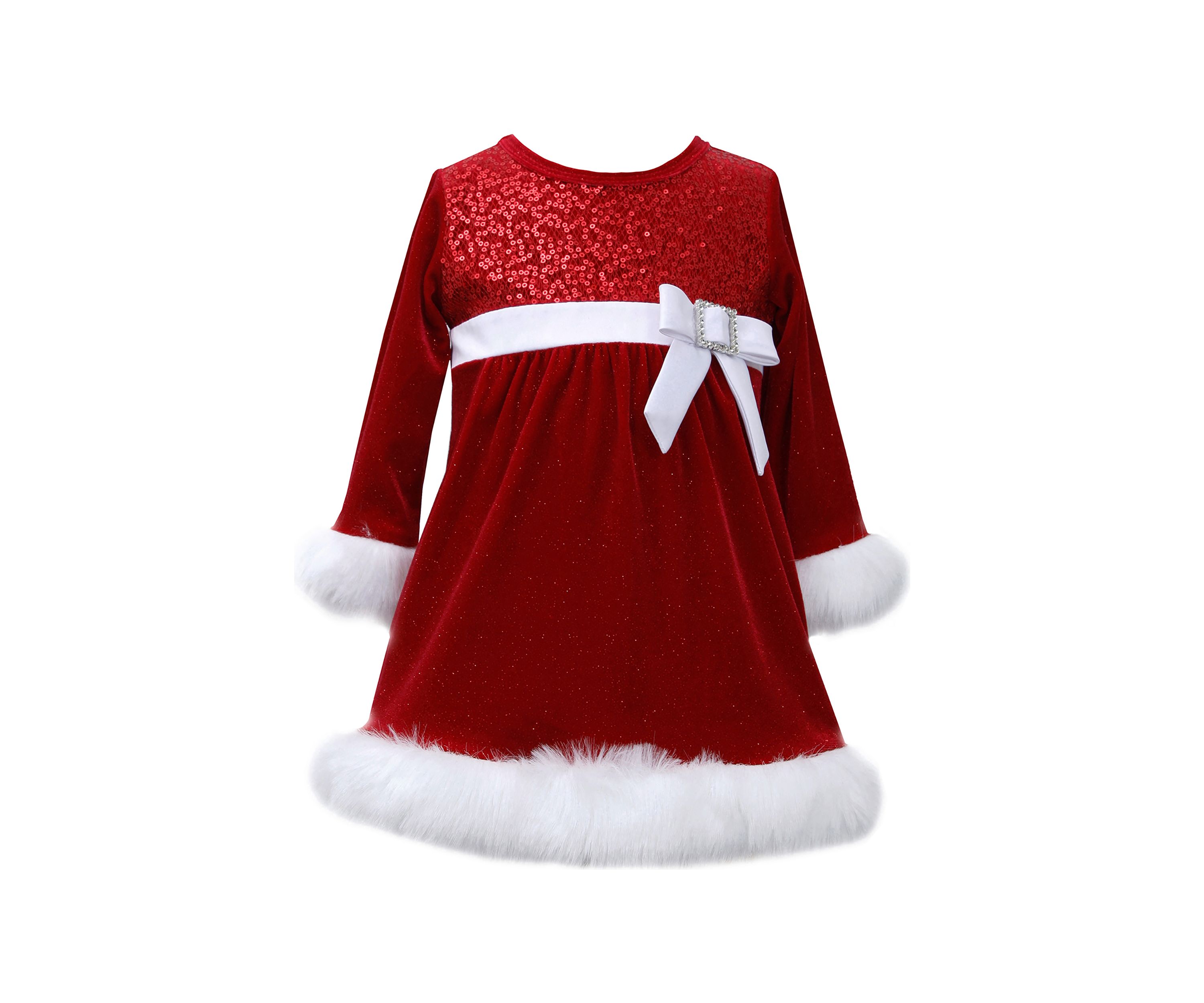 Toddler Girls Stretch Santa Sequin Dress