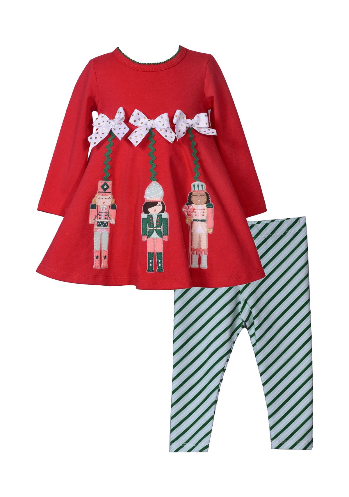 Toddler Girls Nutcracker Appliqué Top and Striped Leggings Set