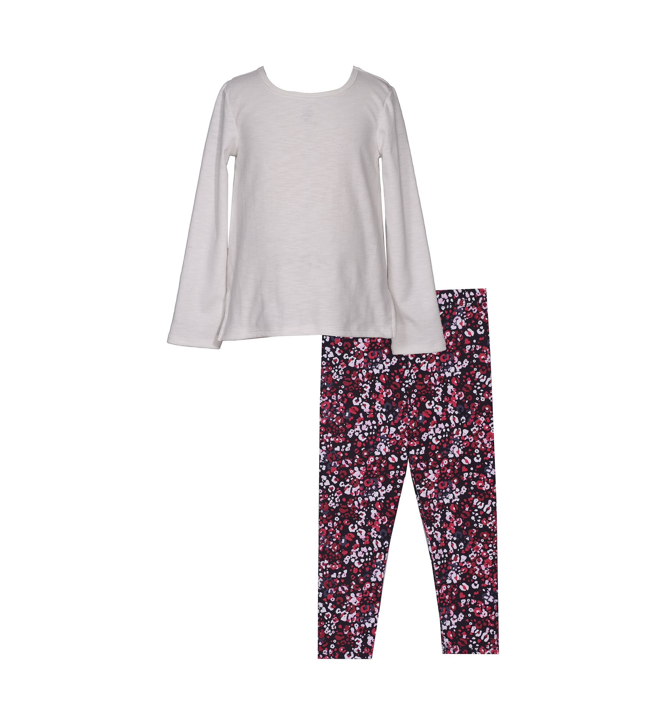 Toddler Girls 3 Piece Vest Set with Printed Leggings