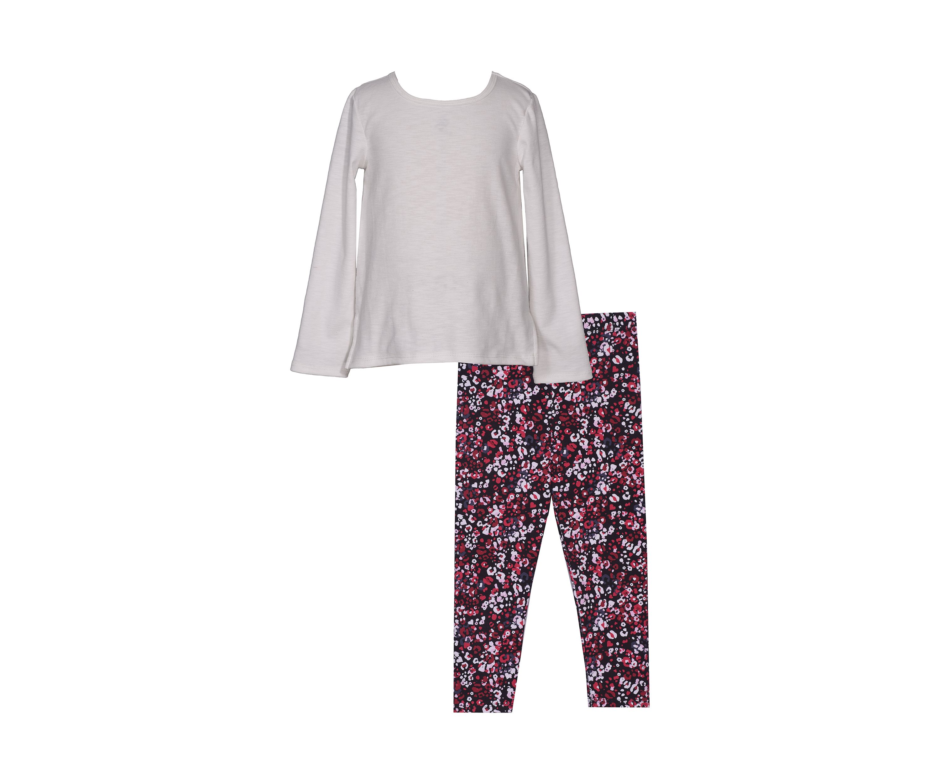 Toddler Girls 3 Piece Vest Set with Printed Leggings