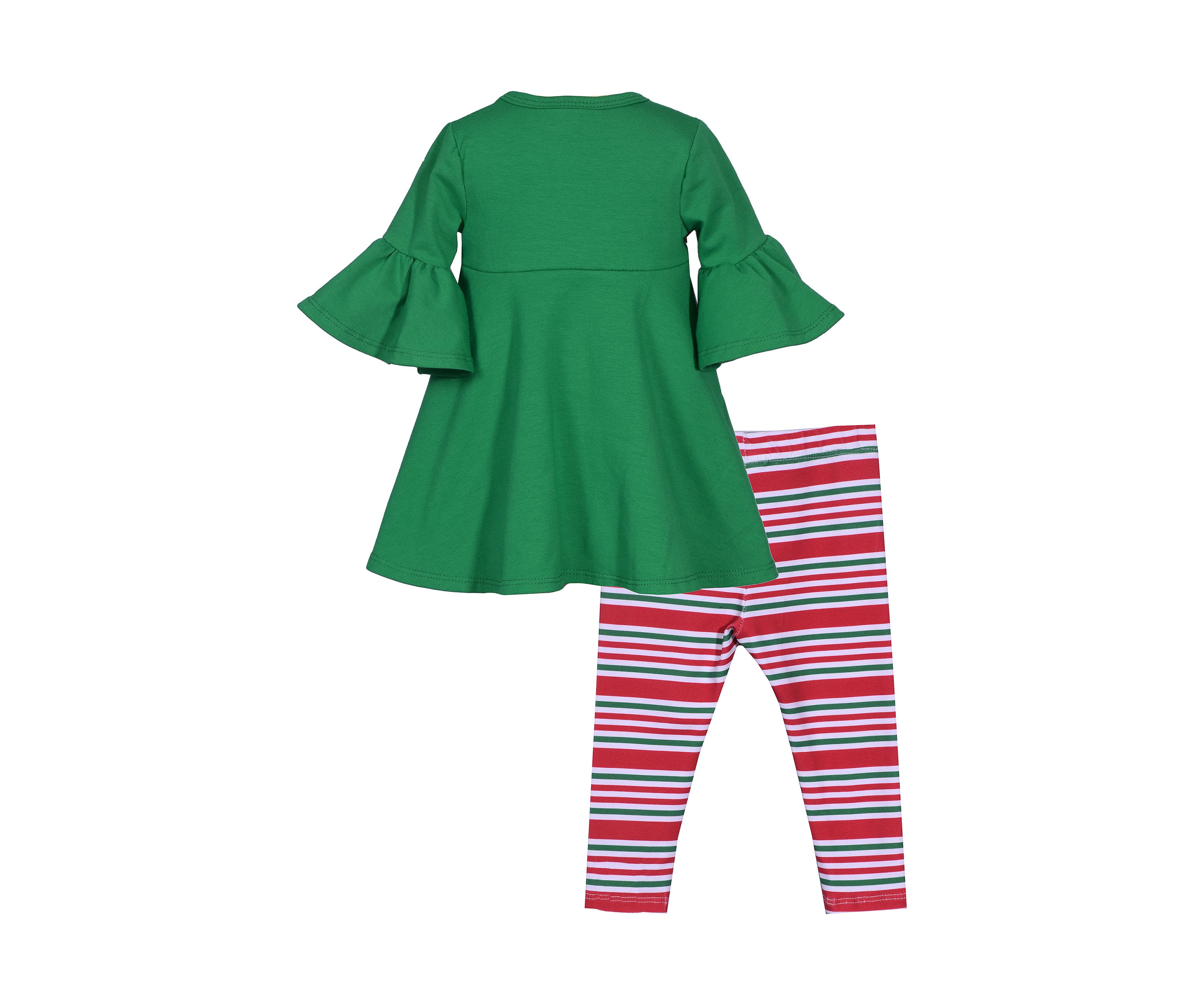 Toddler Girls Hanging Ornament Appliqué Top and Printed Leggings Set