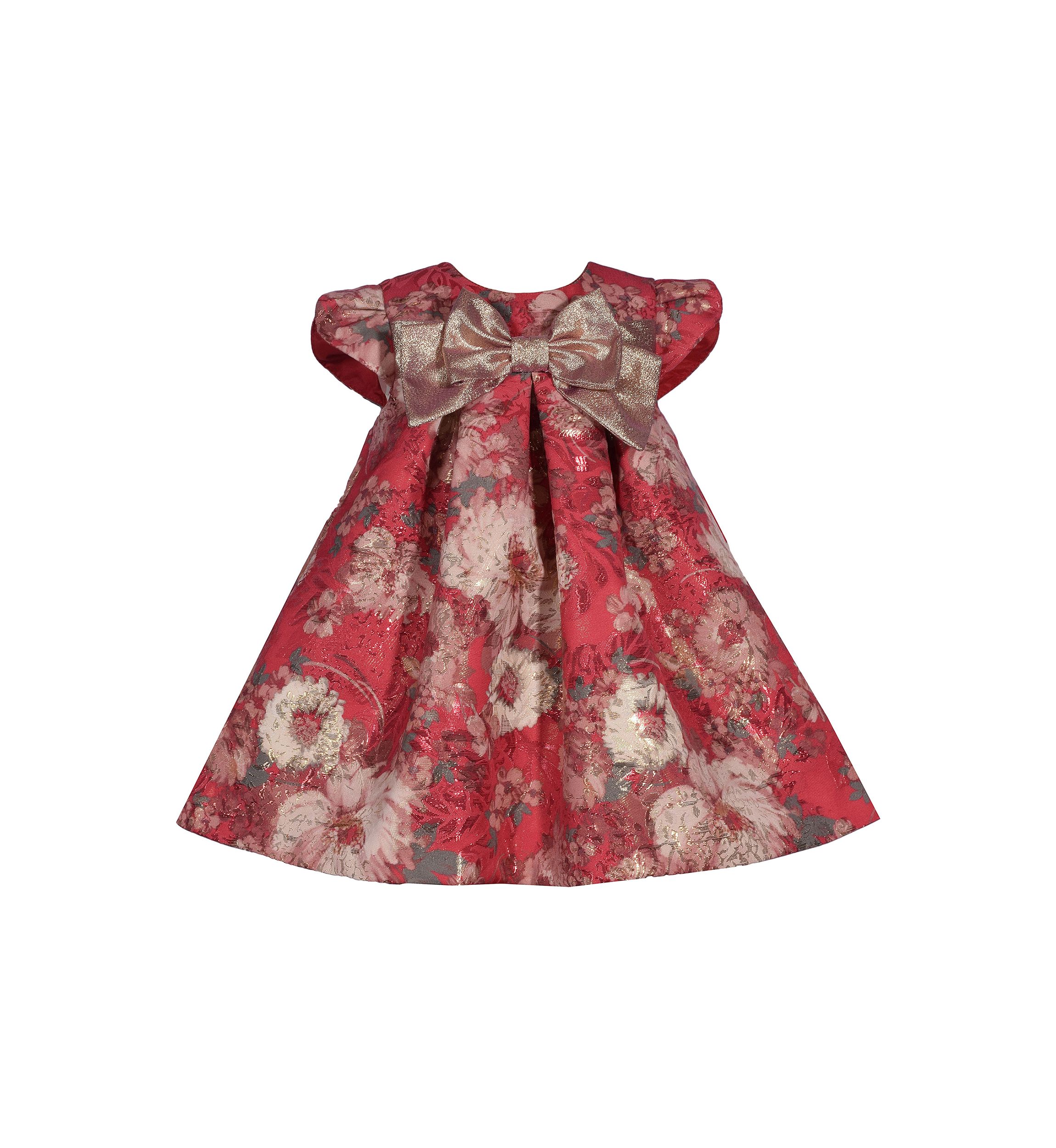 Toddler Girls Metallic Floral Printed Dress