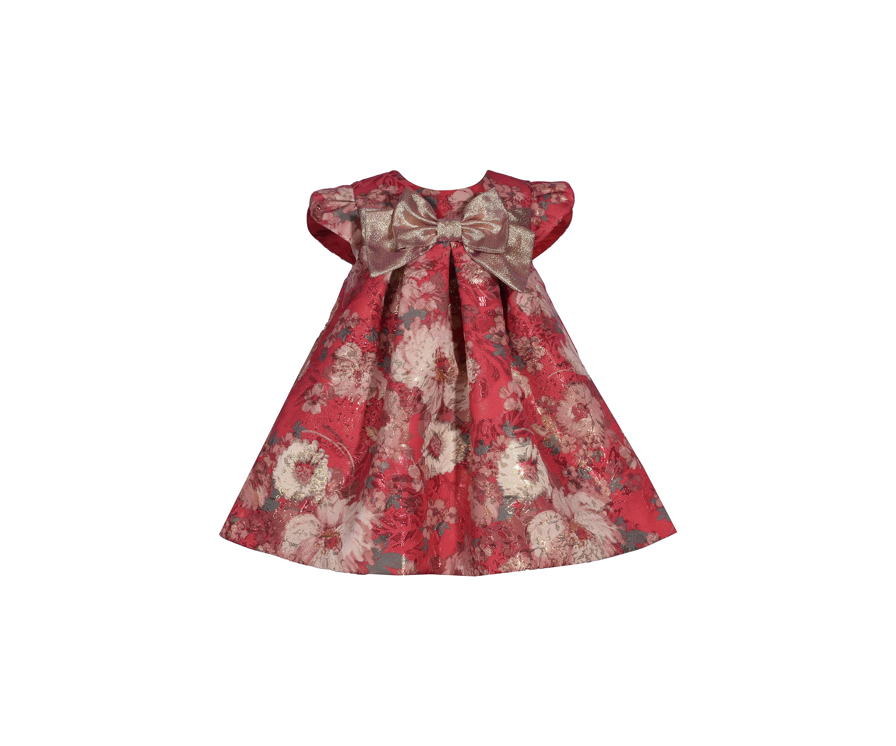 Toddler Girls Metallic Floral Printed Dress