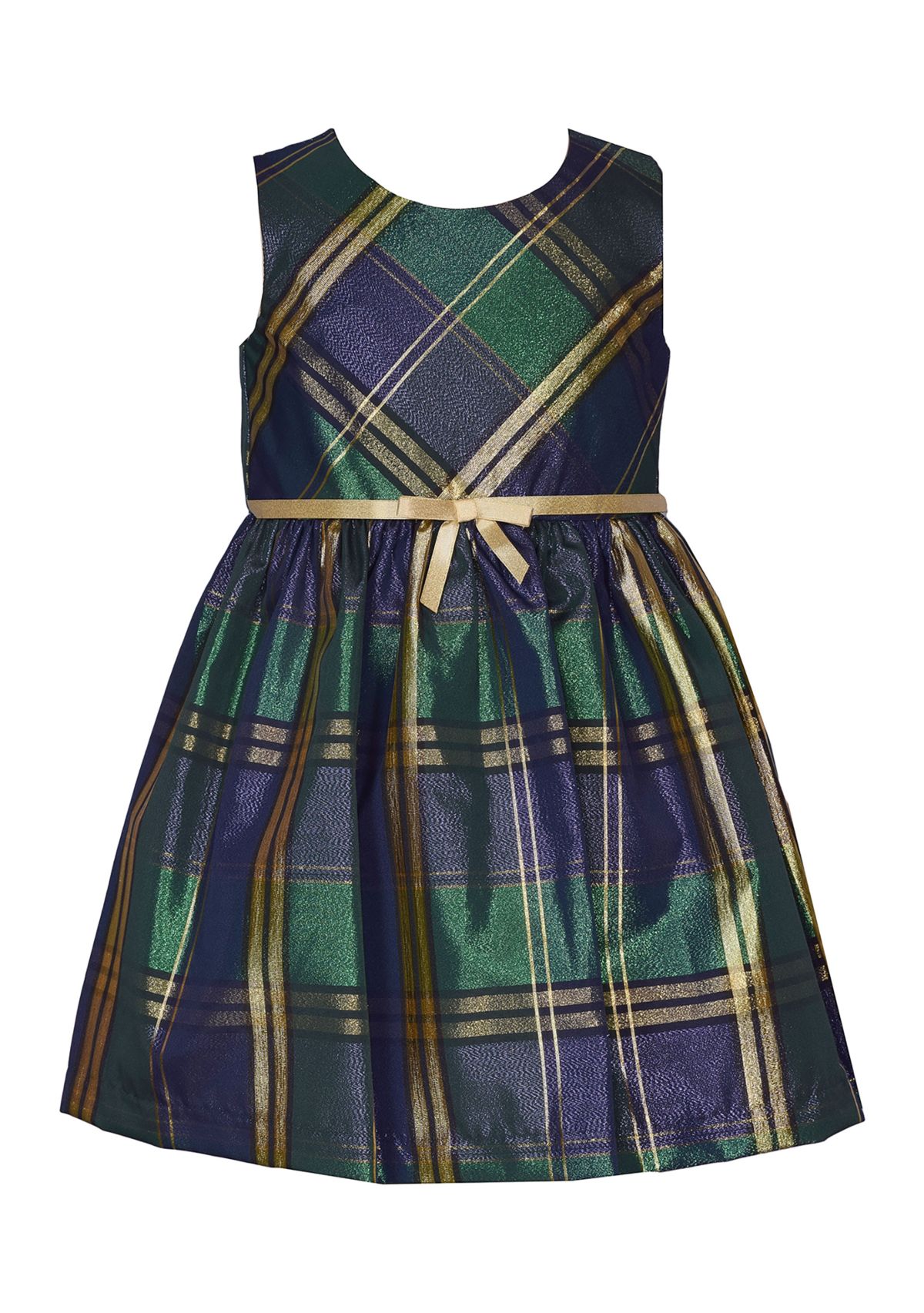 Toddler Girls Plaid Printed Dress with Coat