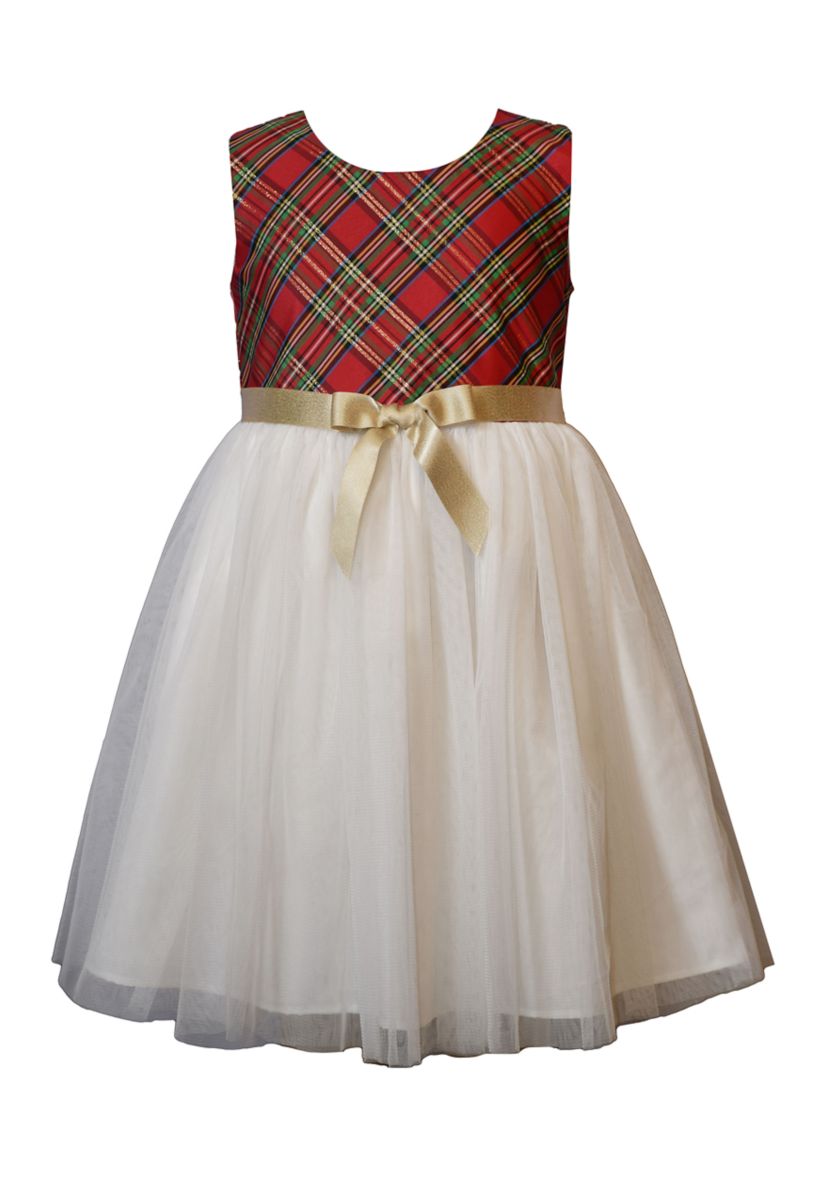 Toddler Girls Coat Dress with Plaid 