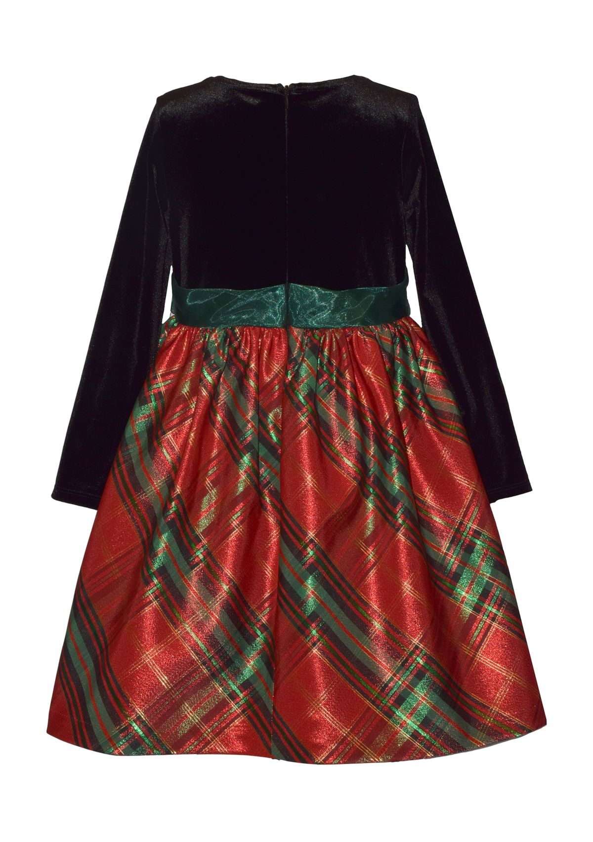 Girls 7-16 Red Plaid Dress with Bow